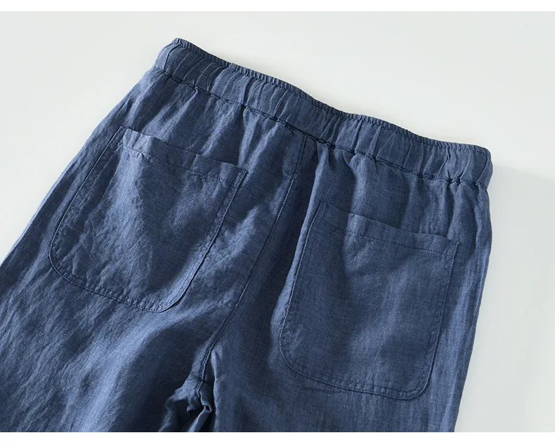 100% Linen Casual Men's Boys Pants Thin Loose Trousers (752)