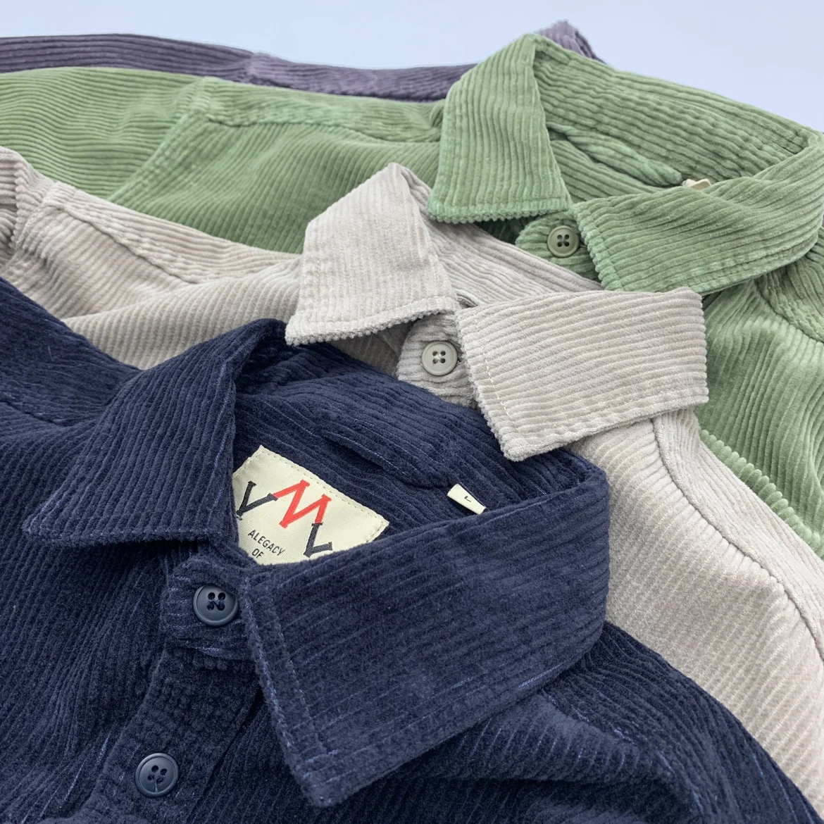 100% Cotton Corduroy Men's Casual Shirt, Long-Sleeve Shirt with Single Pocket (401)