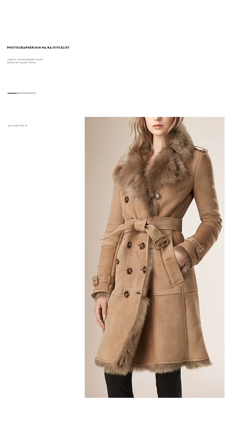 100% Genuine Tuscan Fur Women's Coat, Trench Coat, Outerwear (157)