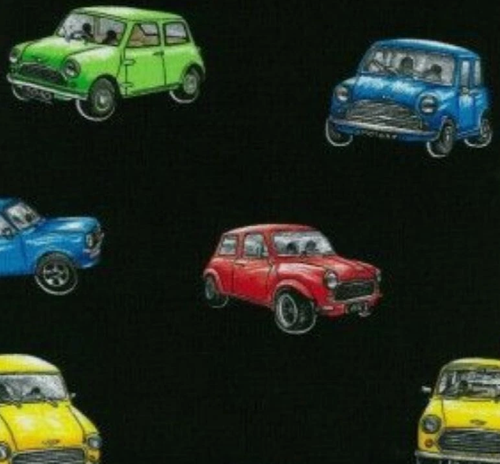 Nutex Fabric mini cars 1 metre cotton