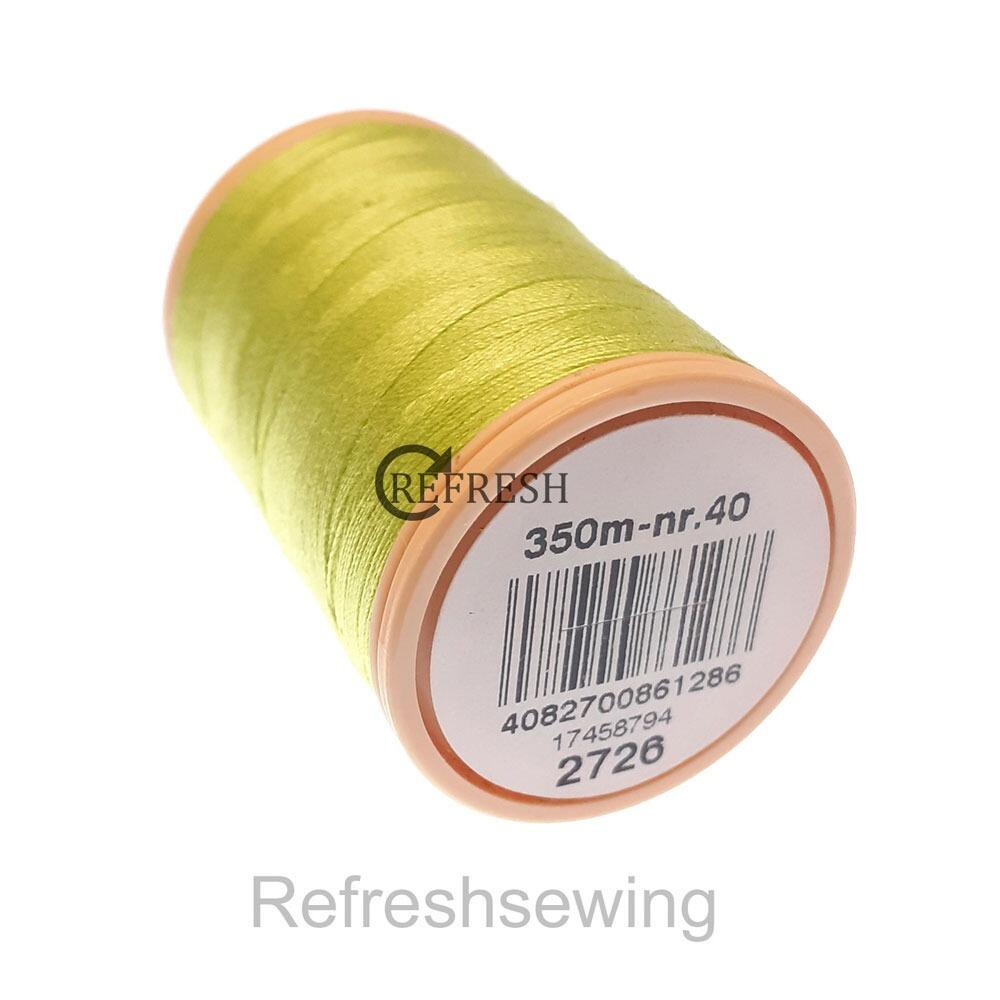 Coats Cotton Pure Mercerised 100% Nr40 350 Metre Spool 2726