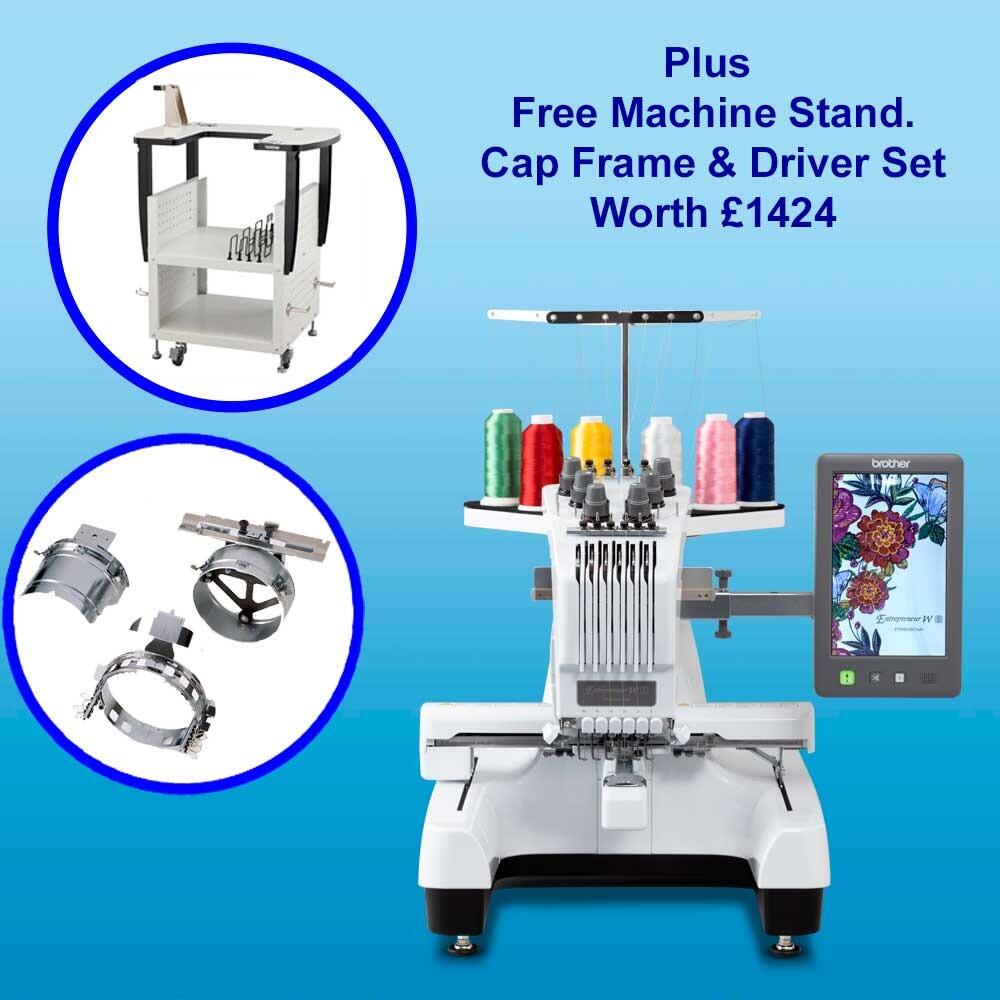 Machine Plus Stand Brother PR680W 6 Needle Semi Commercial Embroidery Machine + Stand and ...