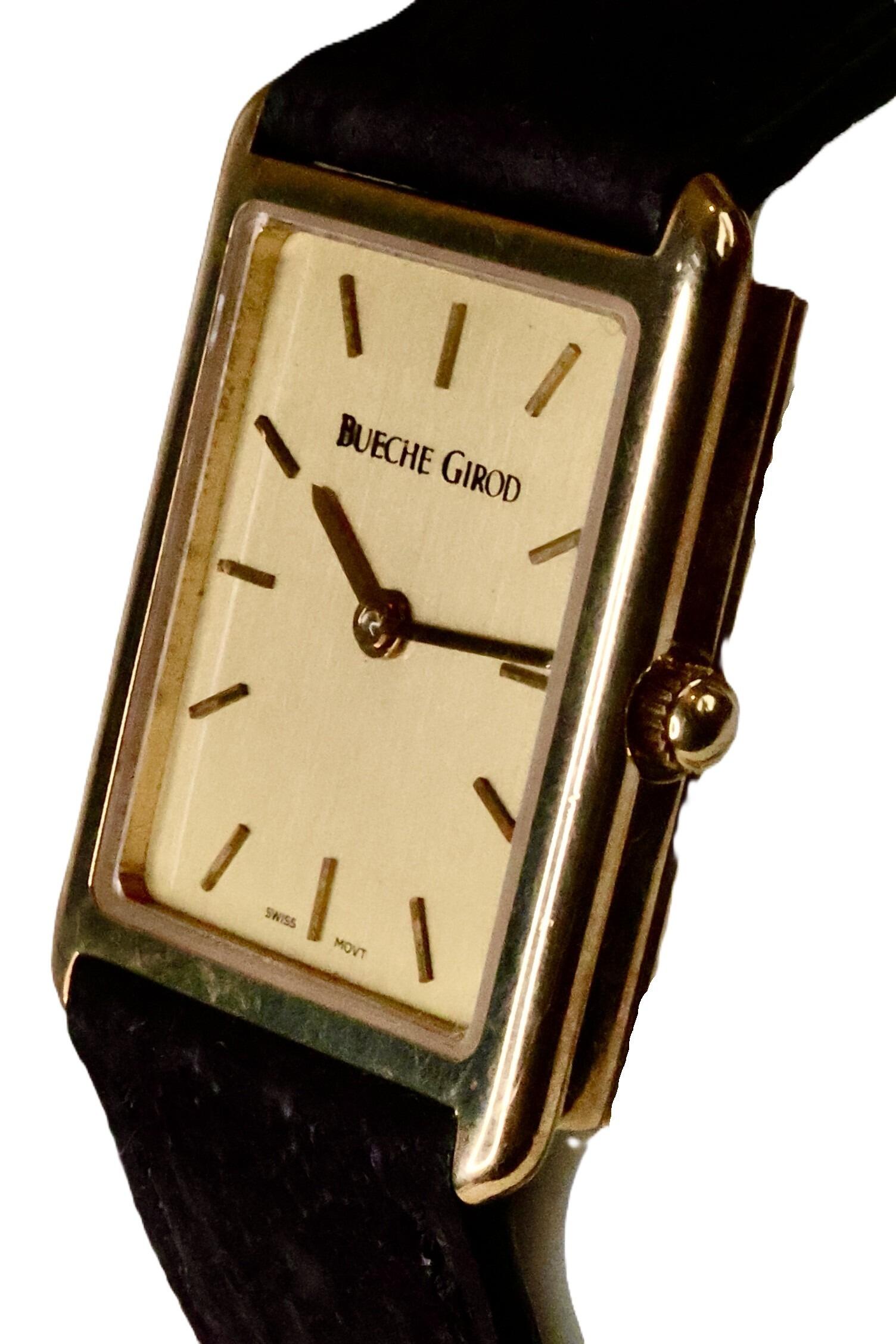 Bueche-Girod 9ct Gold Tank Watch