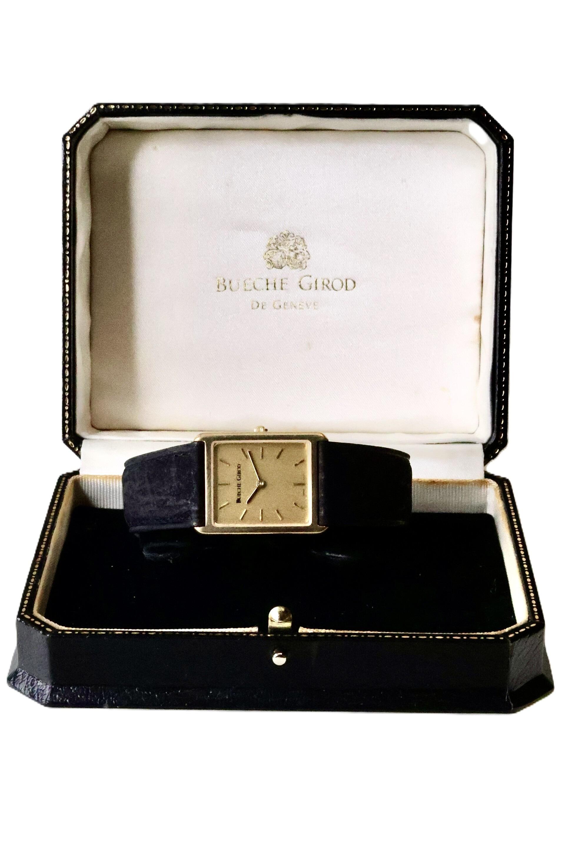 Bueche-Girod 9ct Gold Tank Watch