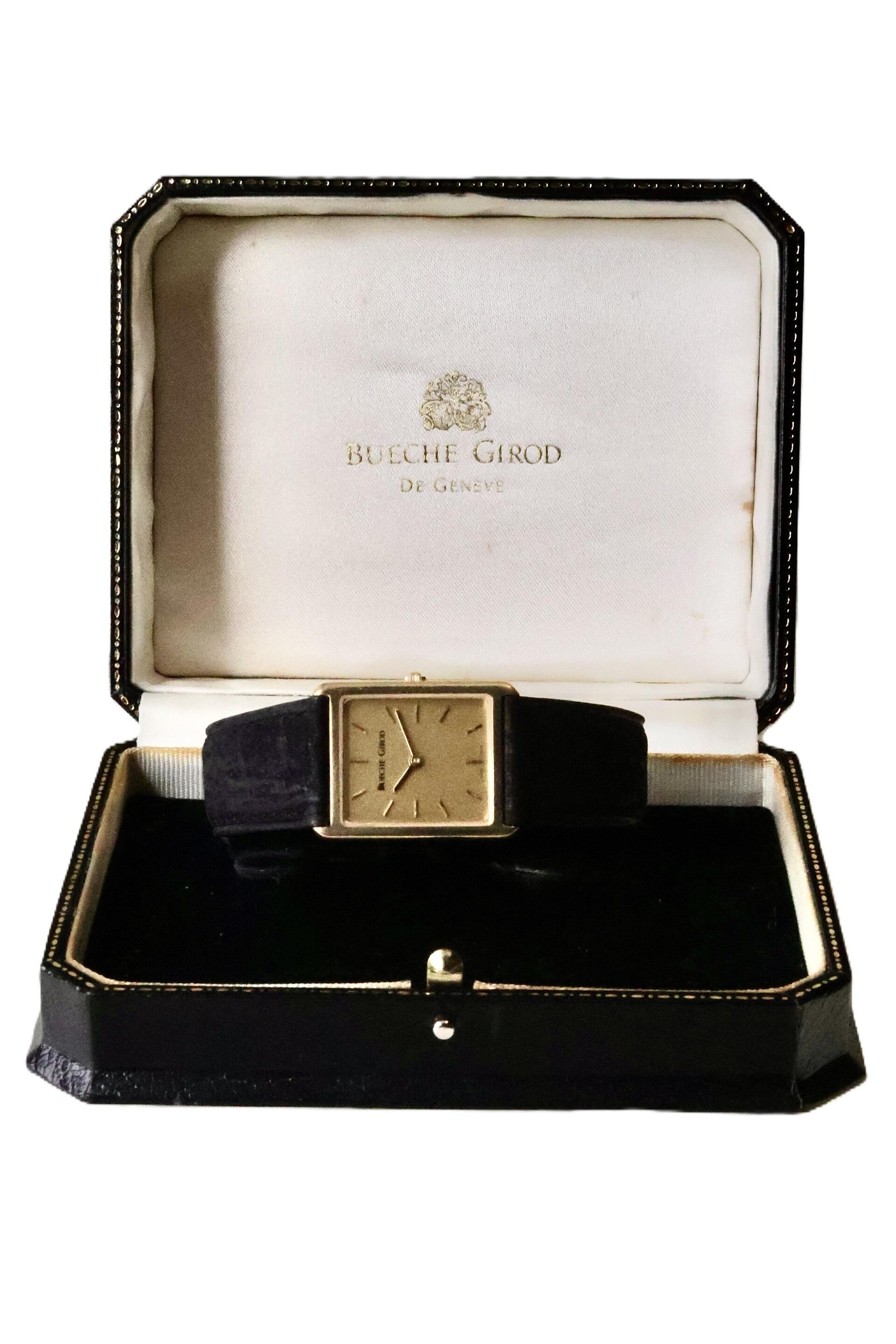 Bueche-Girod 9ct Gold Tank Watch