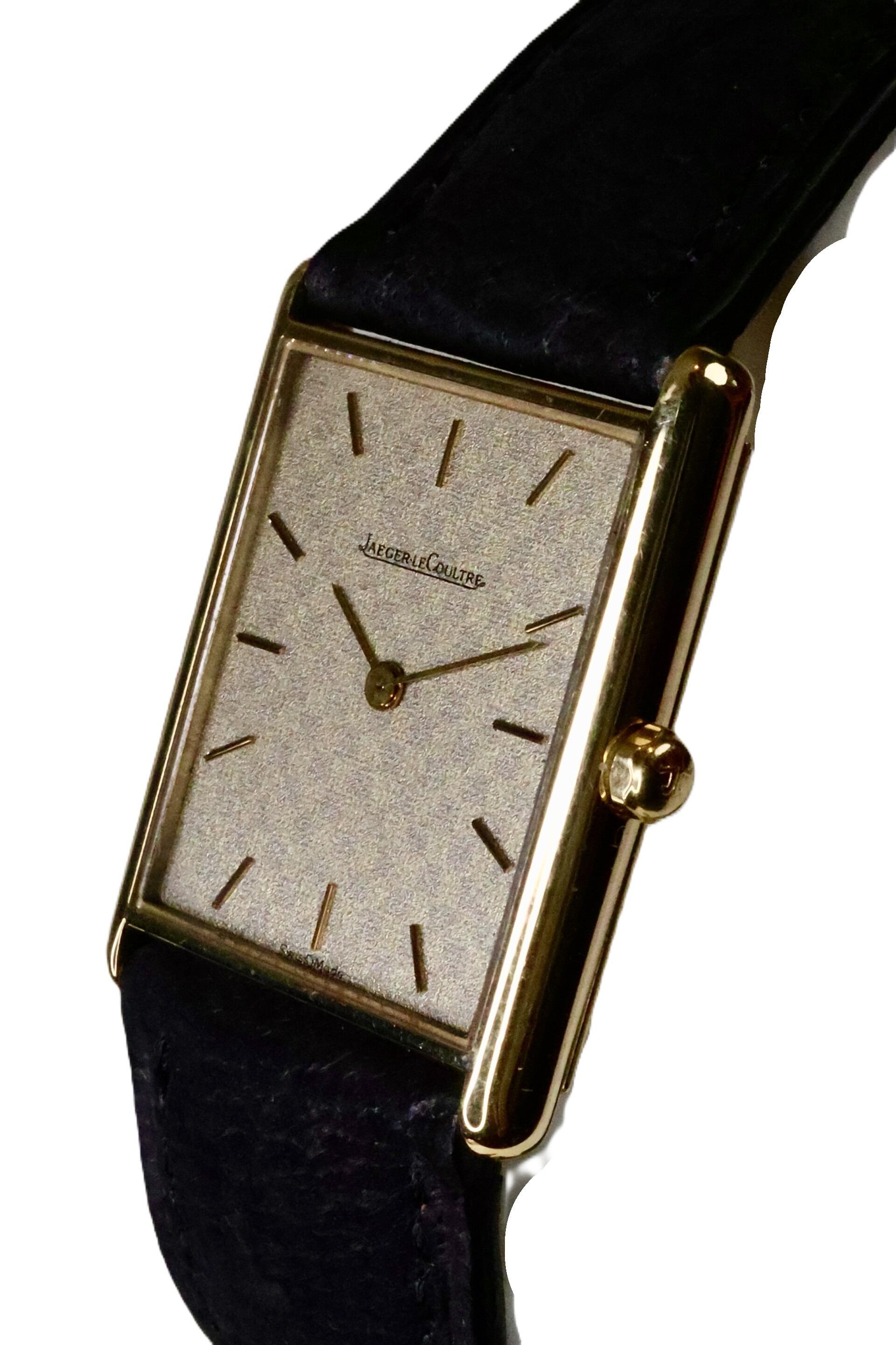 Jaeger-LeCoultre 18k Gold Tank Watch – Chequer Pattern Dial