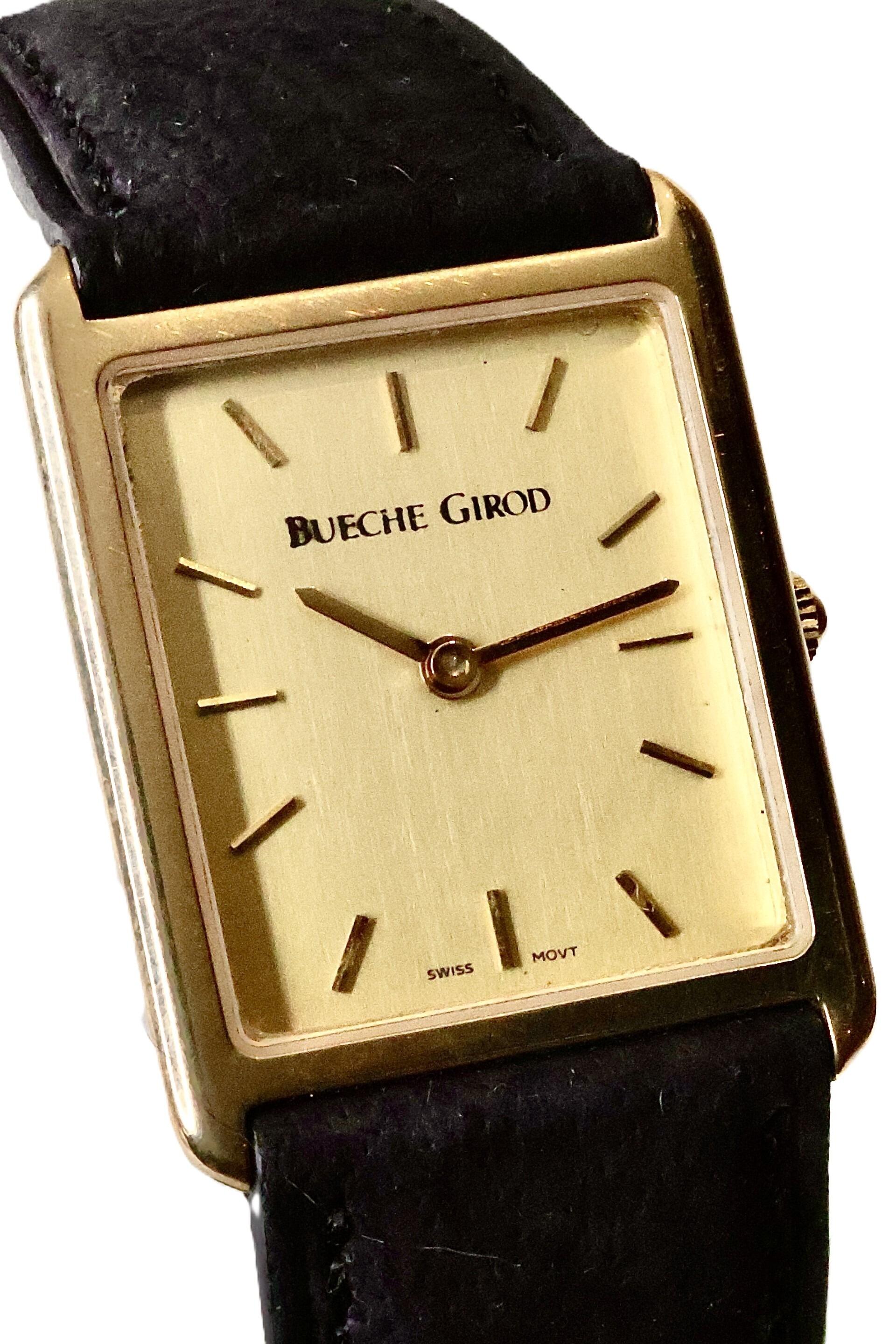 Bueche-Girod 9ct Gold Tank Watch