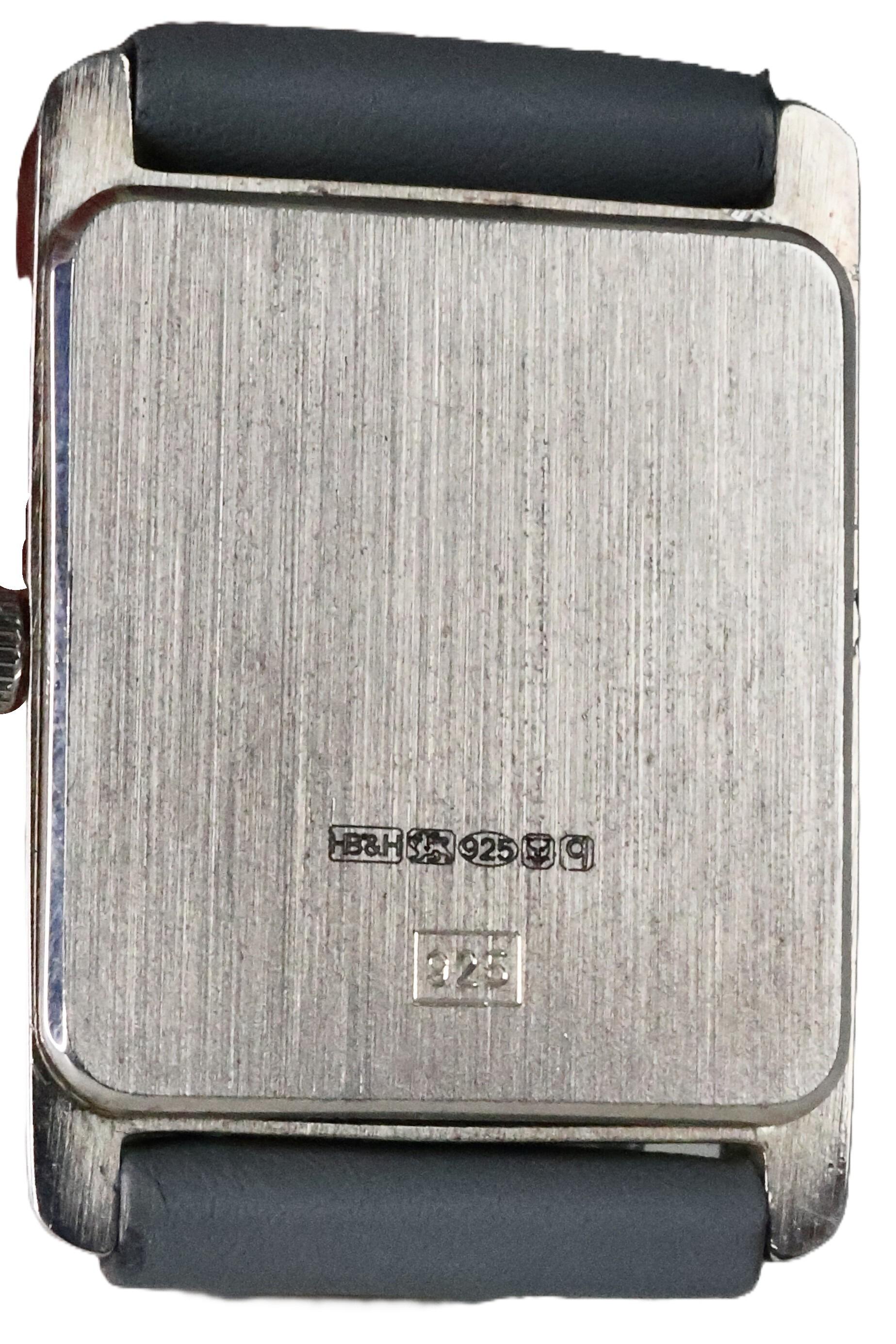Sterling Silver Tank-Style Wristwatch
