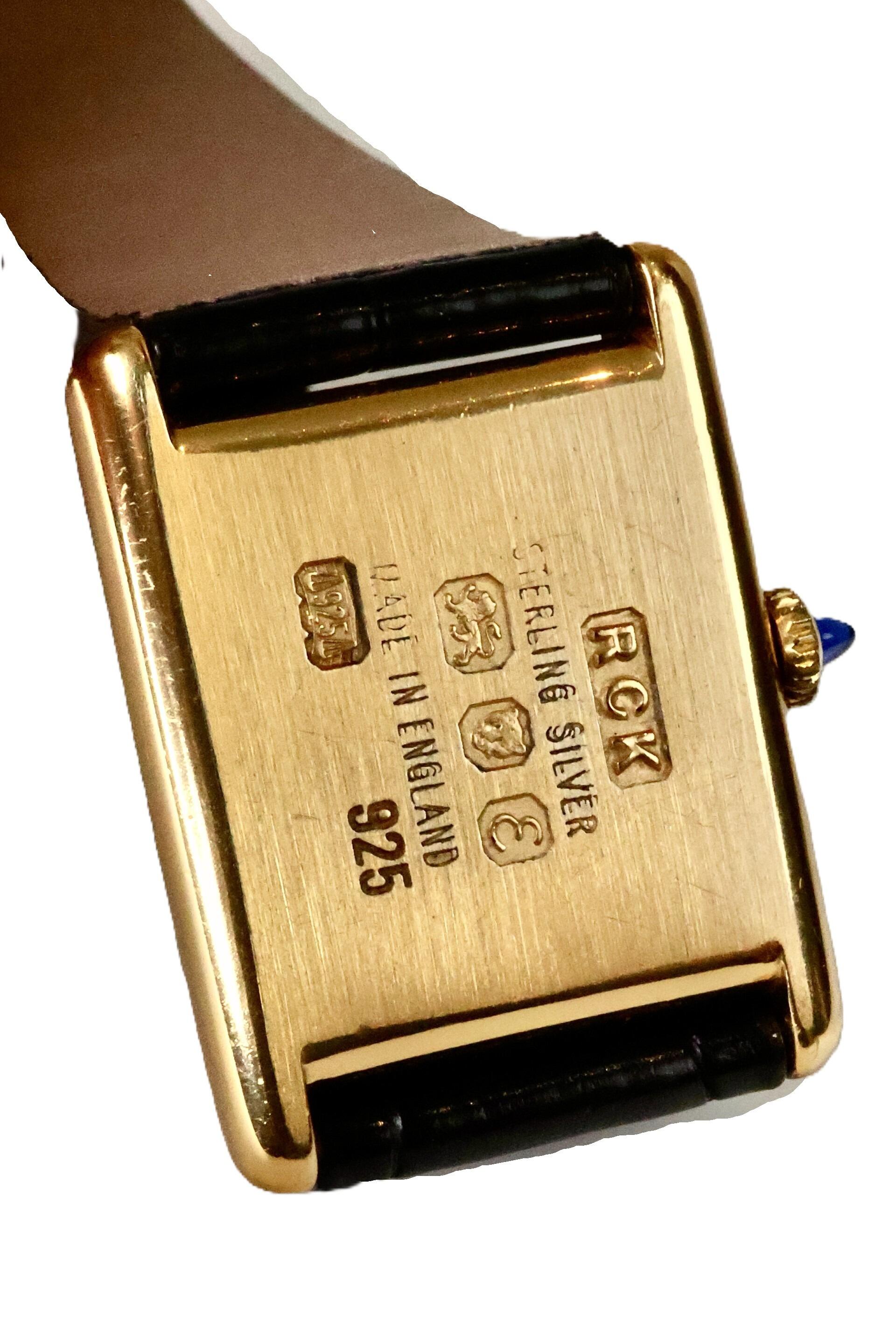 Roy King Gold-Plated Sterling Silver Tank Watch