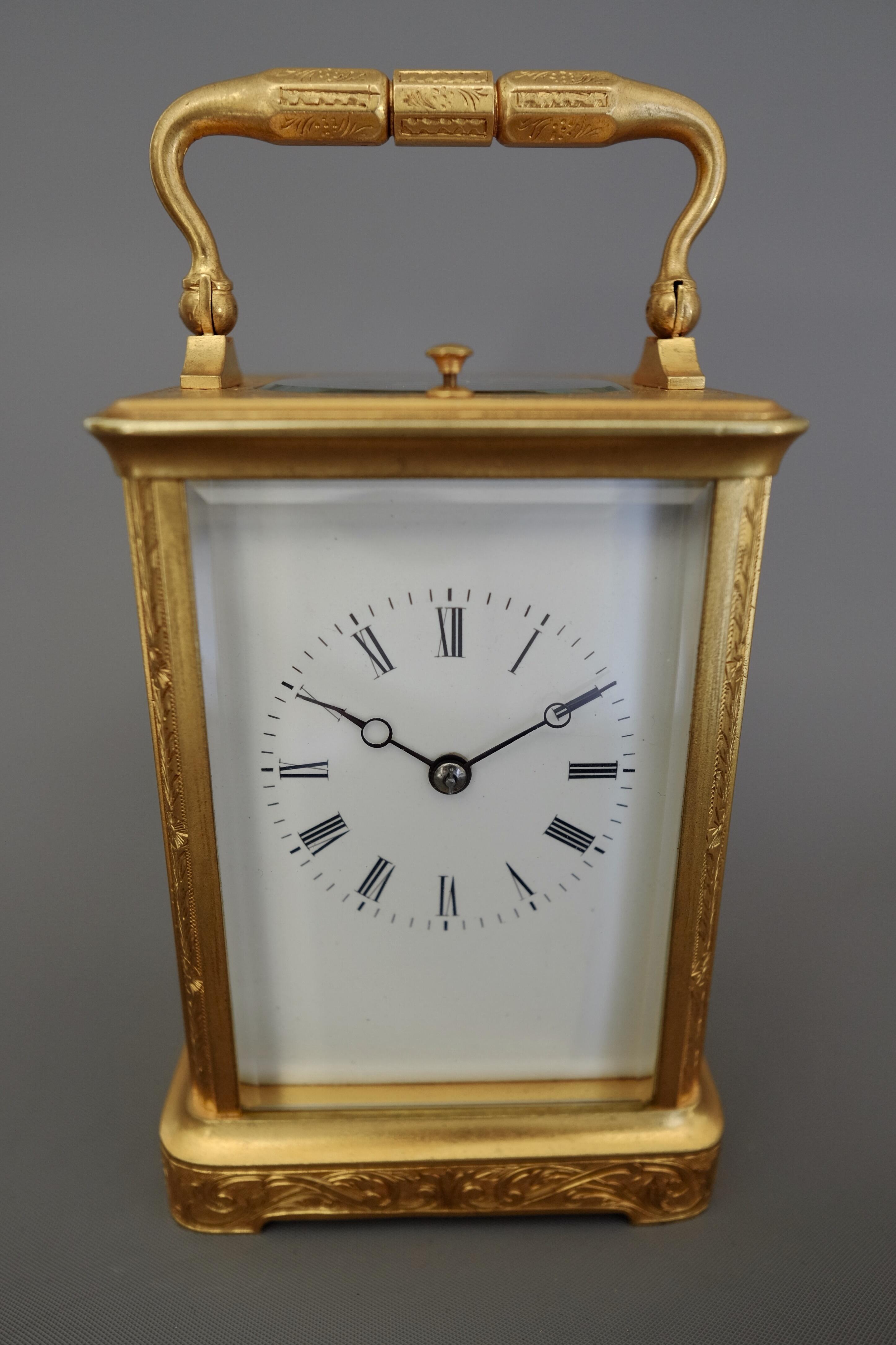 Engraved Striking Carriage Clock