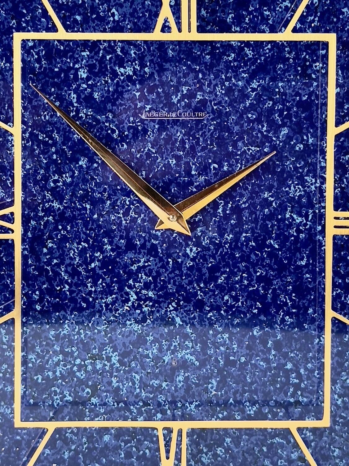Jaeger LeCoultre gold and lapis lazuli  carriage clock