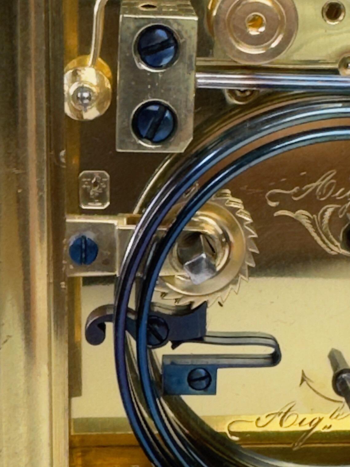 Henri Jacot quarter chiming carriage clock Paris