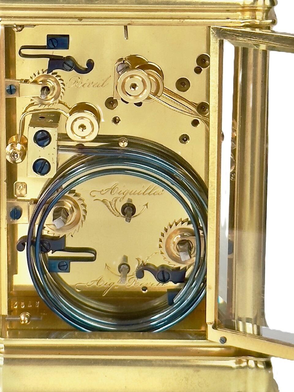 Henri Jacot quarter chiming carriage clock Paris
