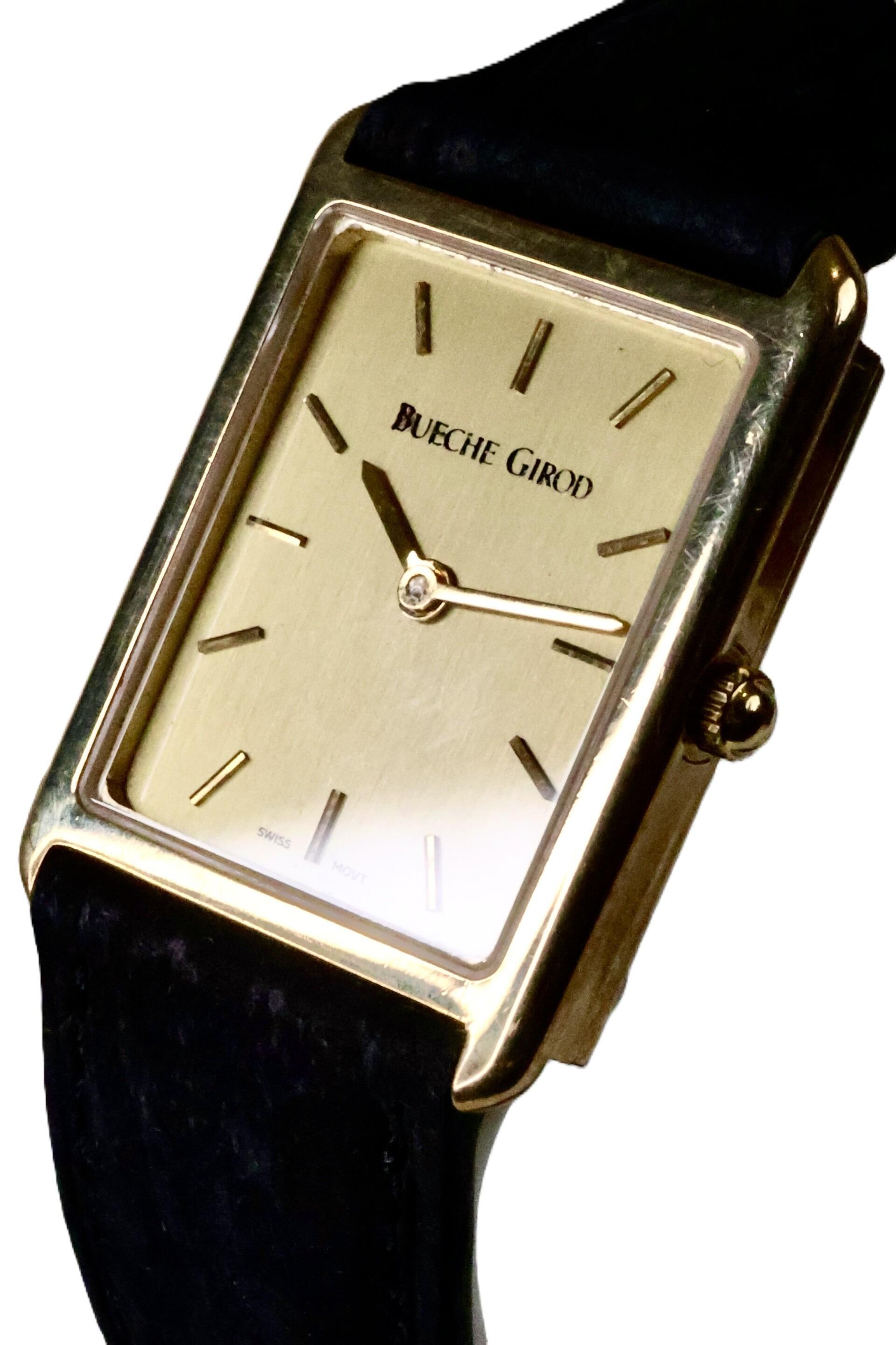 Bueche-Girod 9ct Gold Tank Watch