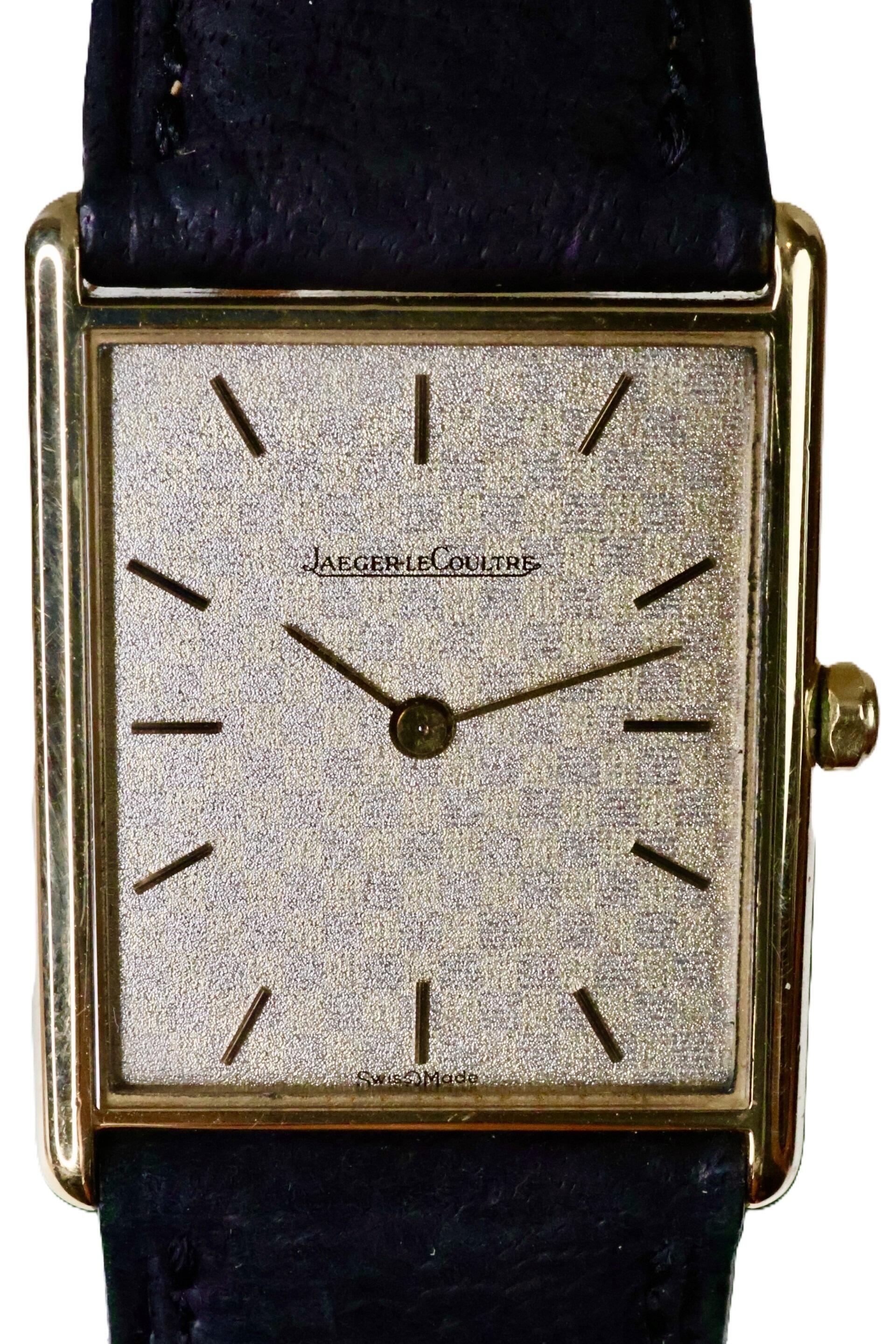 Jaeger-LeCoultre 18k Gold Tank Watch – Chequer Pattern Dial