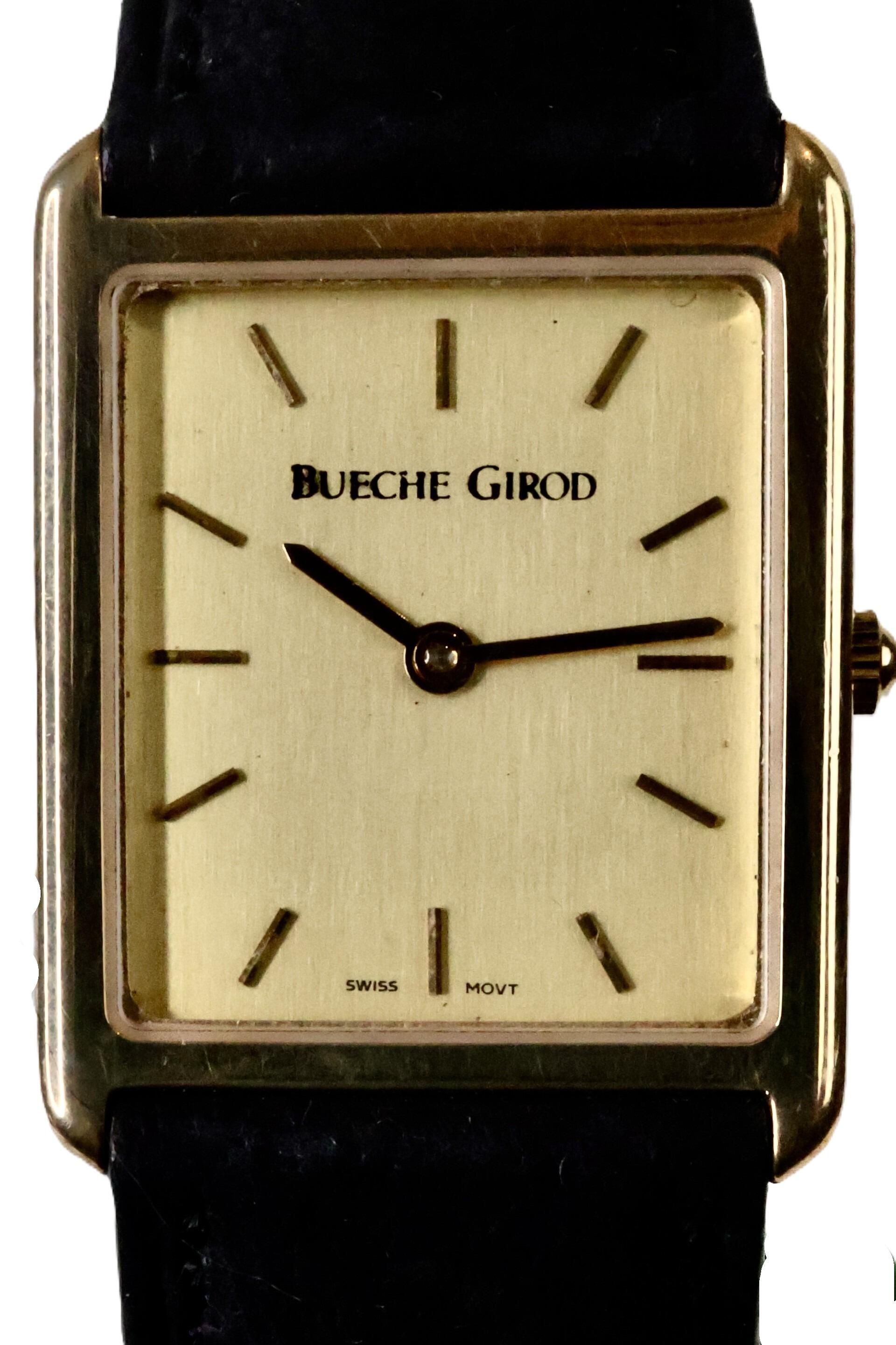 Bueche-Girod 9ct Gold Tank Watch