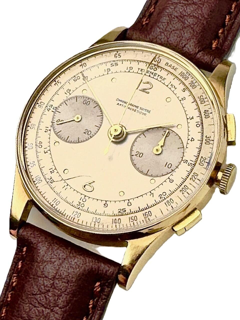 Chronographe suisse 18k gold solid best sale