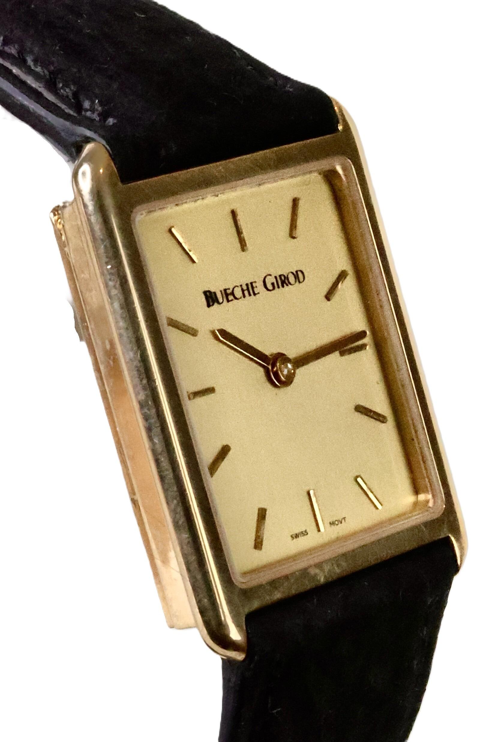 Bueche-Girod 9ct Gold Tank Watch