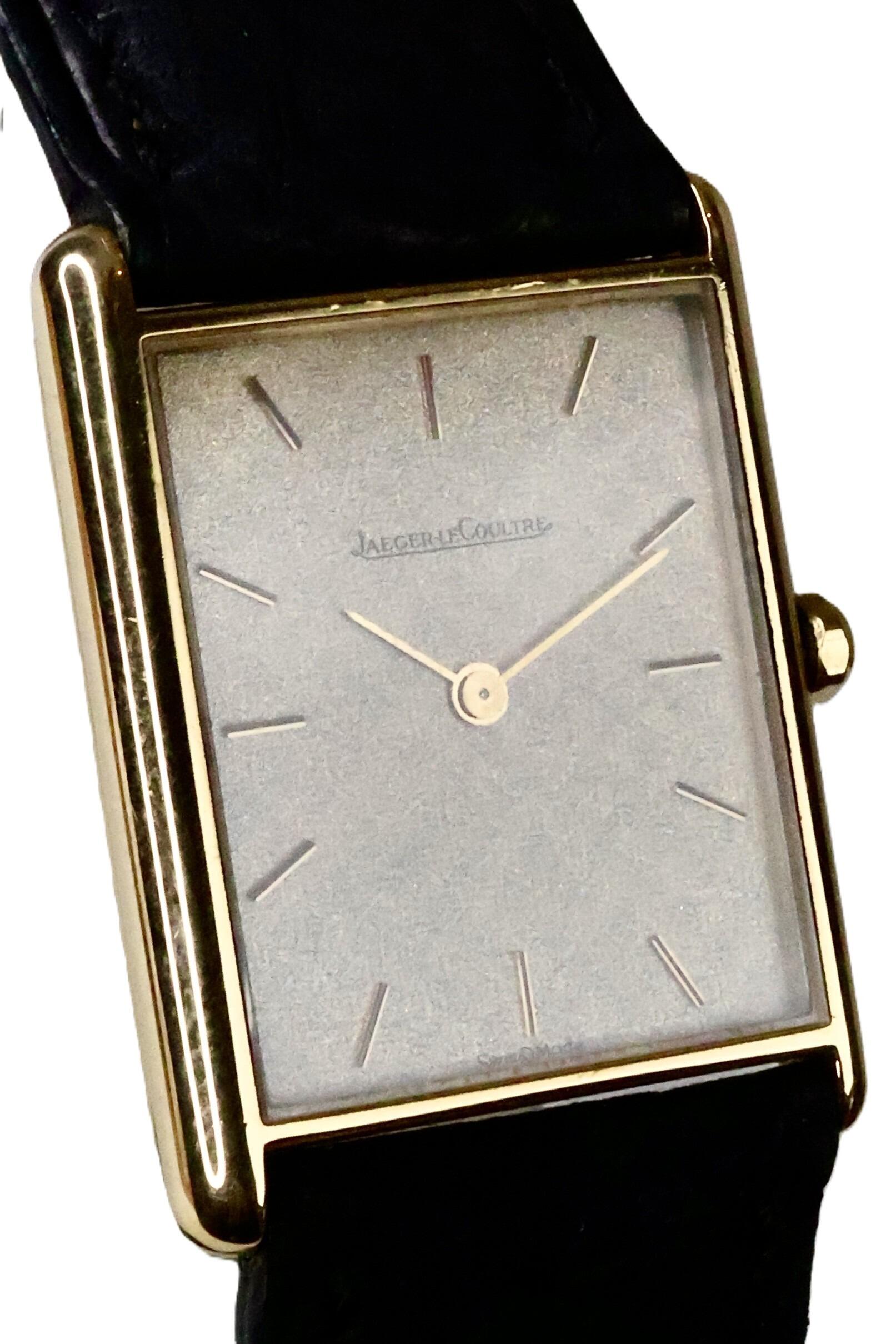 Jaeger-LeCoultre 18k Gold Tank Watch – Chequer Pattern Dial