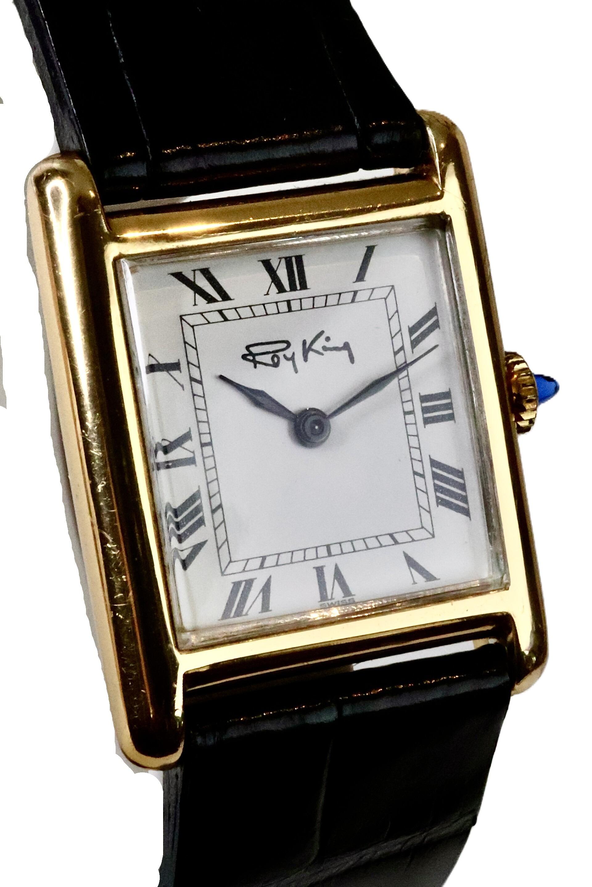 Roy King Gold-Plated Sterling Silver Tank Watch