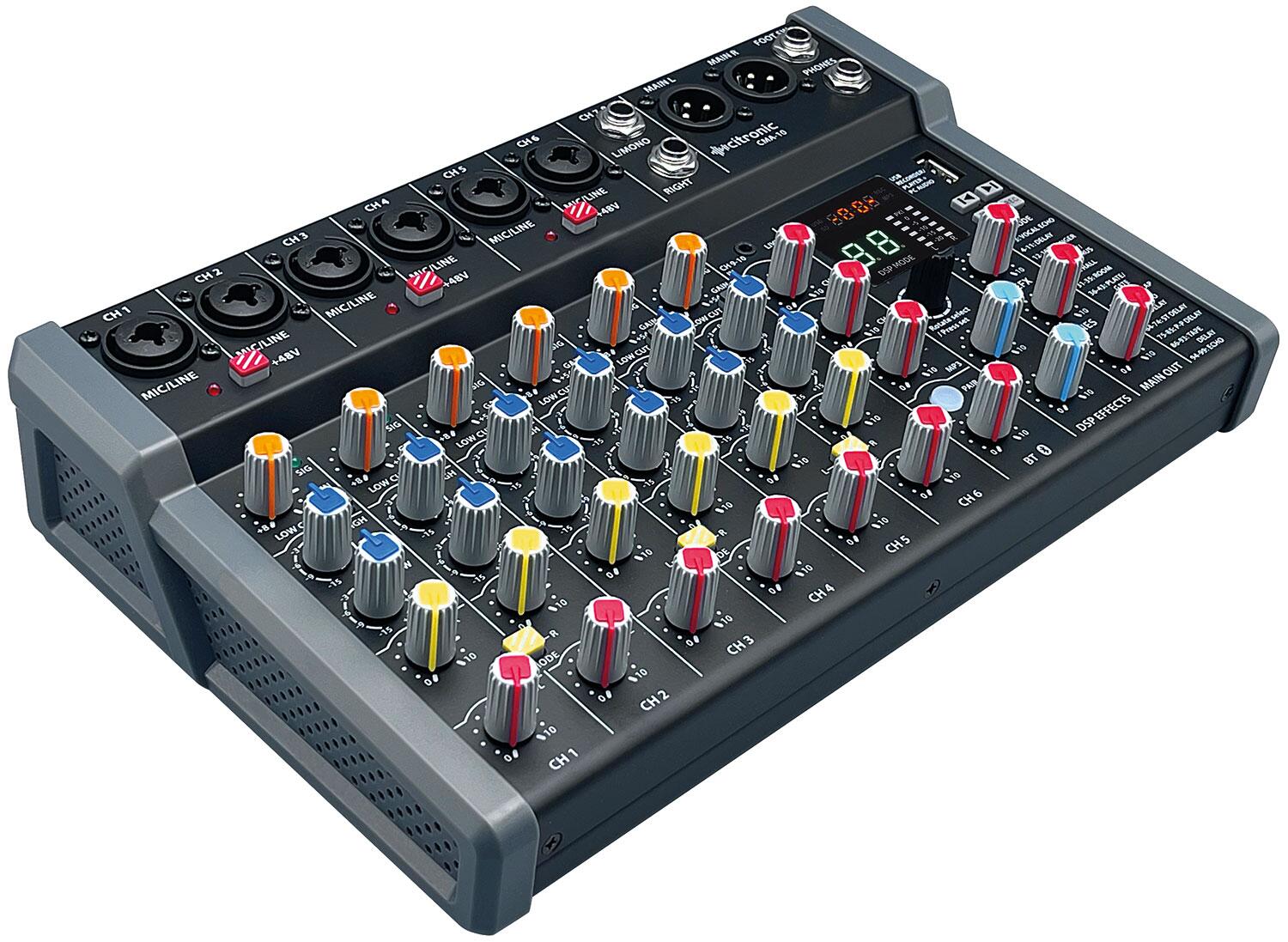 Citronic CMA-10 Compact Mixer with DSP FX and BT/USB angle