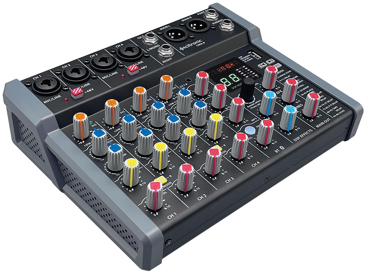 Citronic CMA-8 Compact Mixer with DSP FX and BT/USB angle
