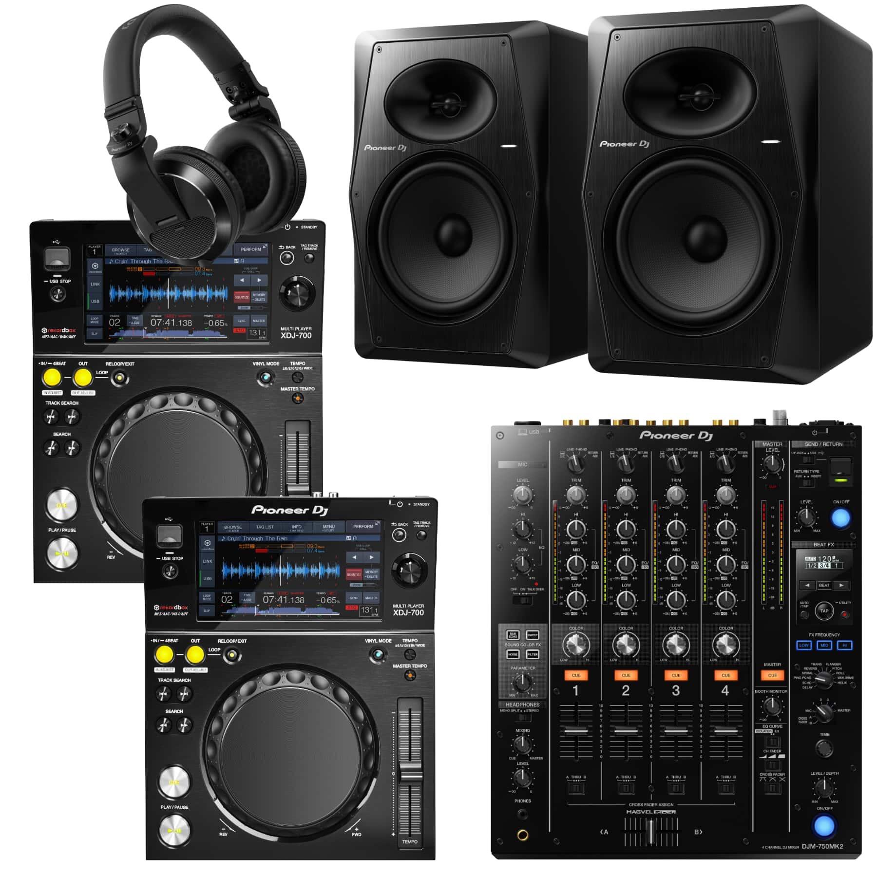 Pioneer DJ XDJ-700 & DJM-750MK2 VM-80 Bundle