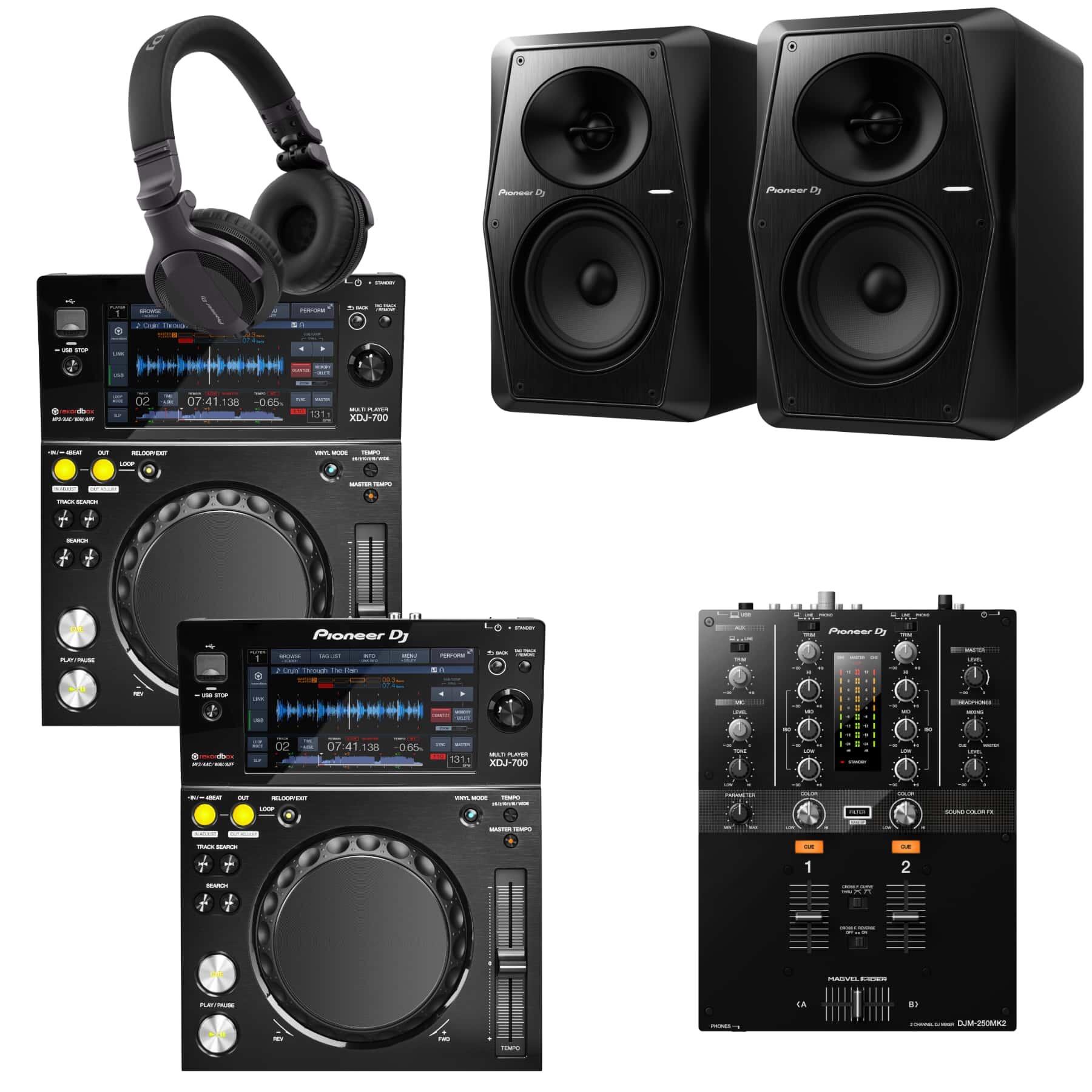 Pioneer DJ XDJ-700 & DJM-250MK2 VM-50 Bundle