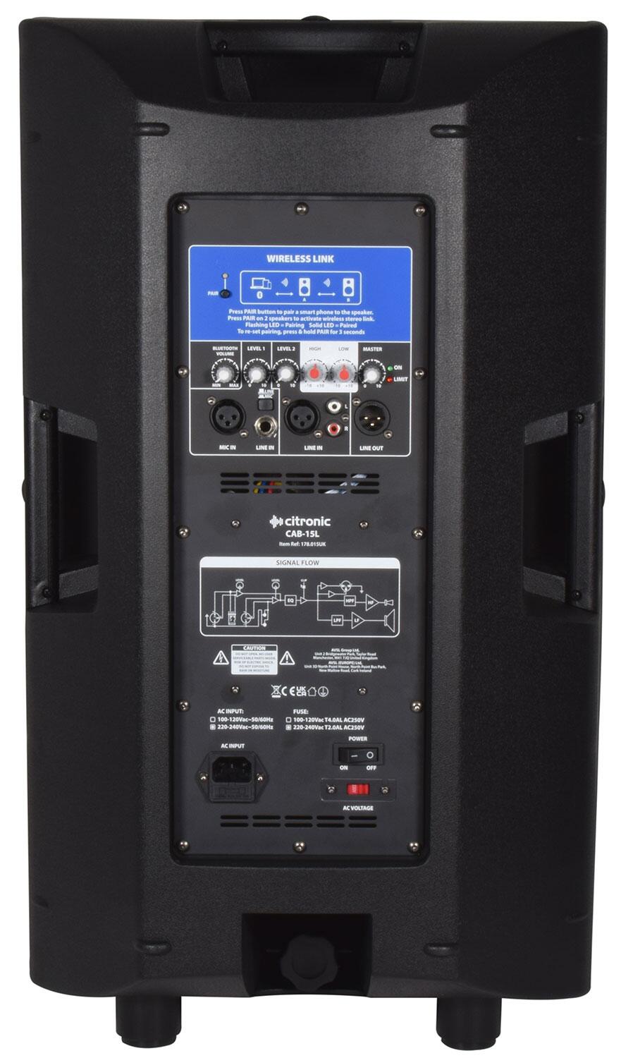 Citronic CAB-15L BT Link Speaker rear