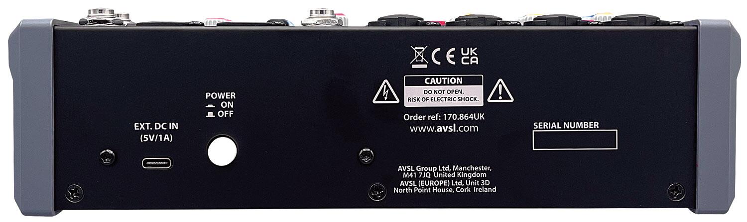 Citronic CMA-8 Compact Mixer with DSP FX and BT/USB rear