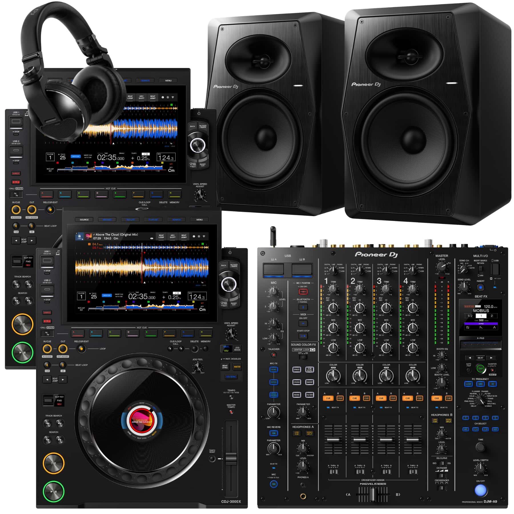 K*i様 DJ SET AlphaTheta CDJ-3000X & DJM-A9 VM-80 Bundle