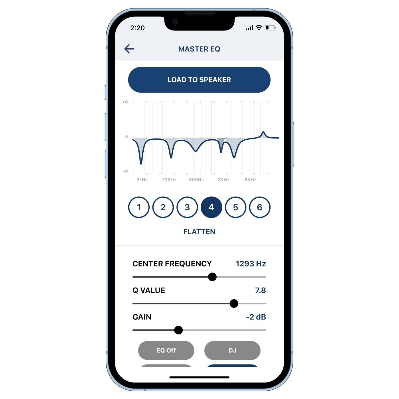 Alto Professional TS408 App EQ menu