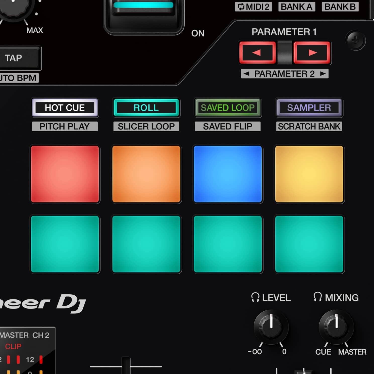 Pioneer DJ DJM-S7 Serato DJ Pro Mixer performance pads