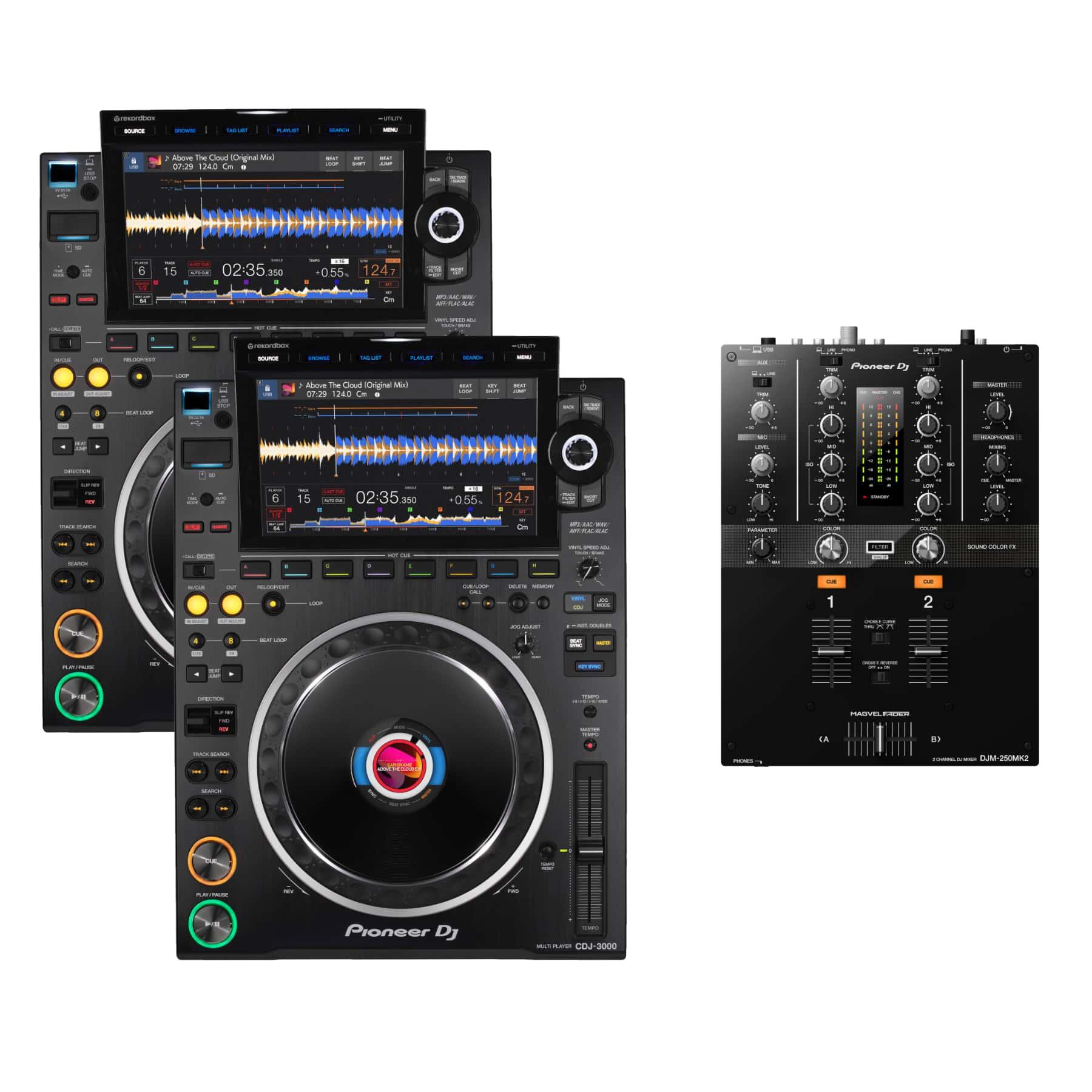 Pioneer DJ CDJ-3000 & DJM-250MK2 Package