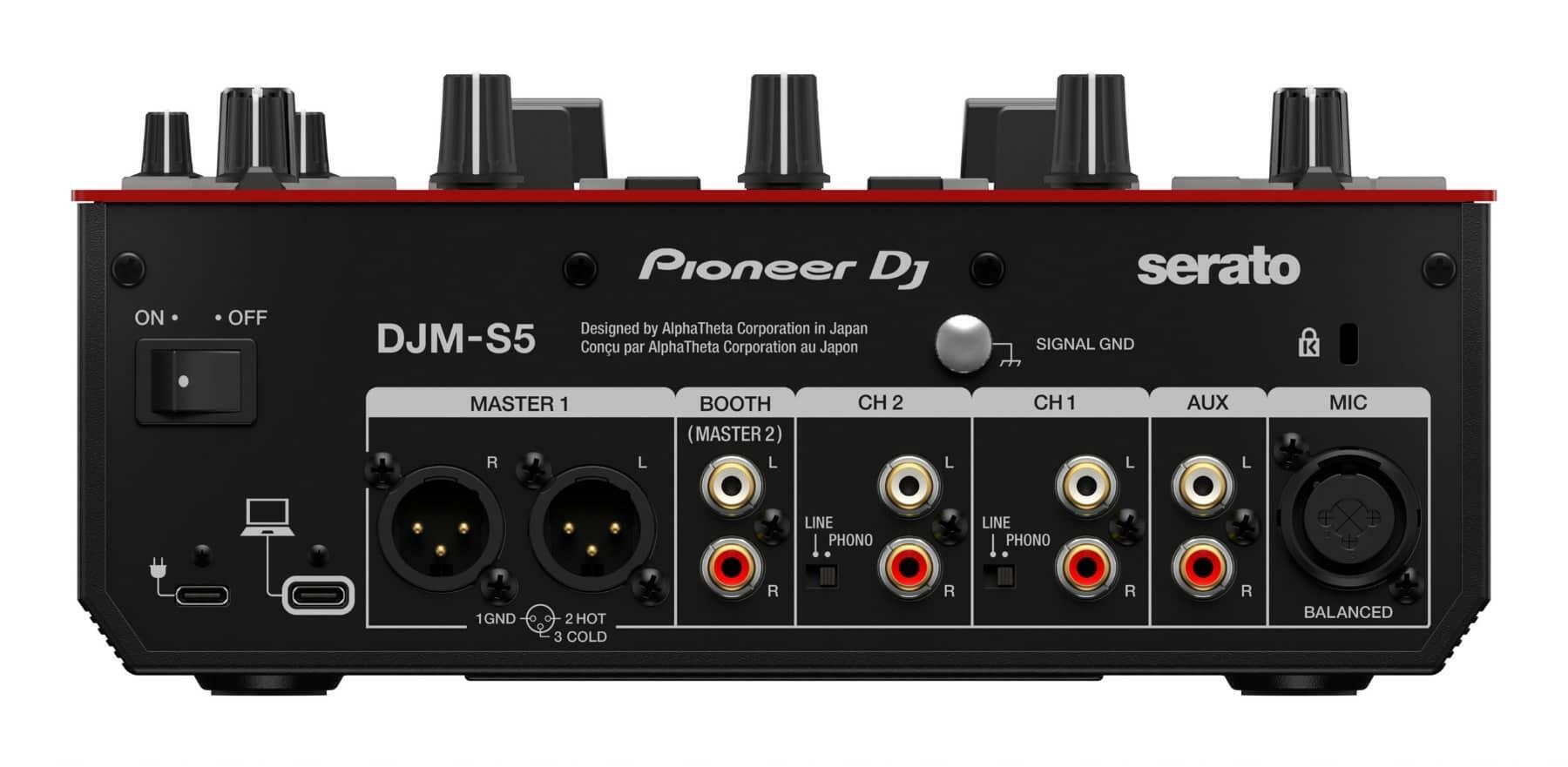Pioneer DJ DJM-S5 Serato DJ Pro Mixer rear