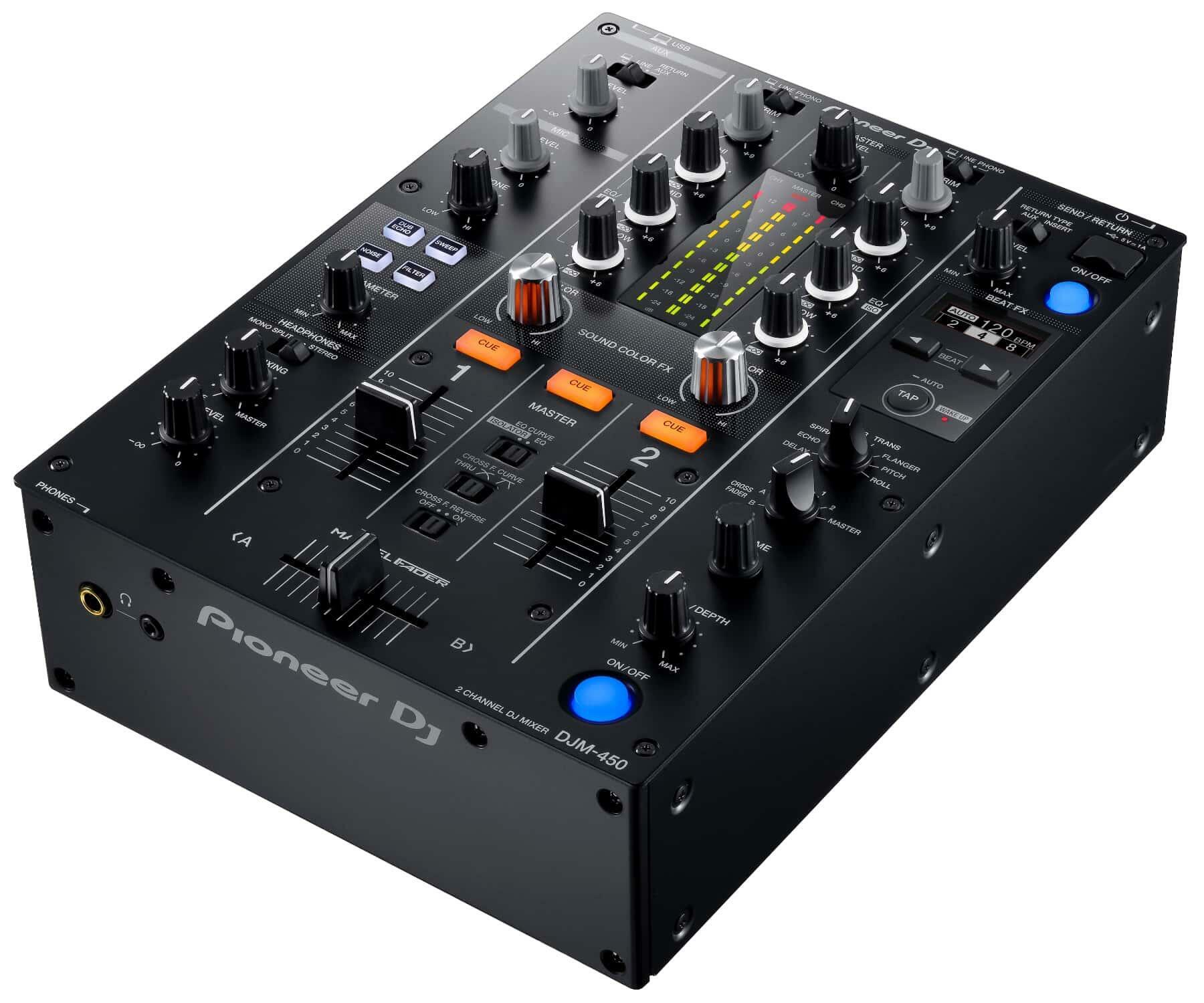 Pioneer DJ DJM-450 DJ Mixer angle