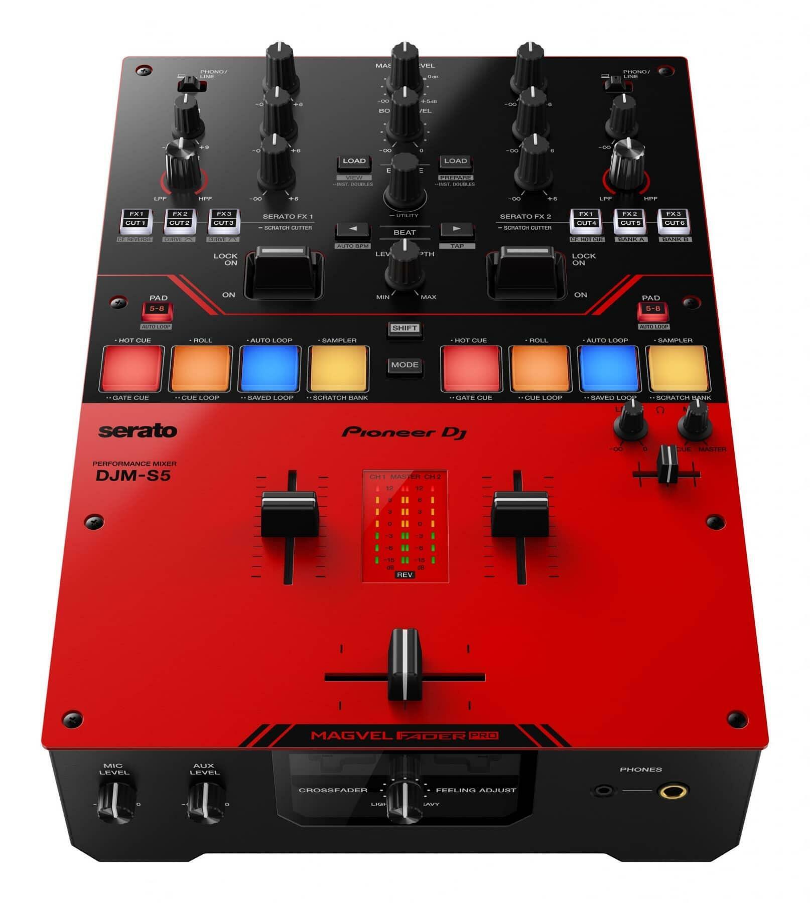Pioneer DJ DJM-S5 Serato DJ Pro Mixer front angle
