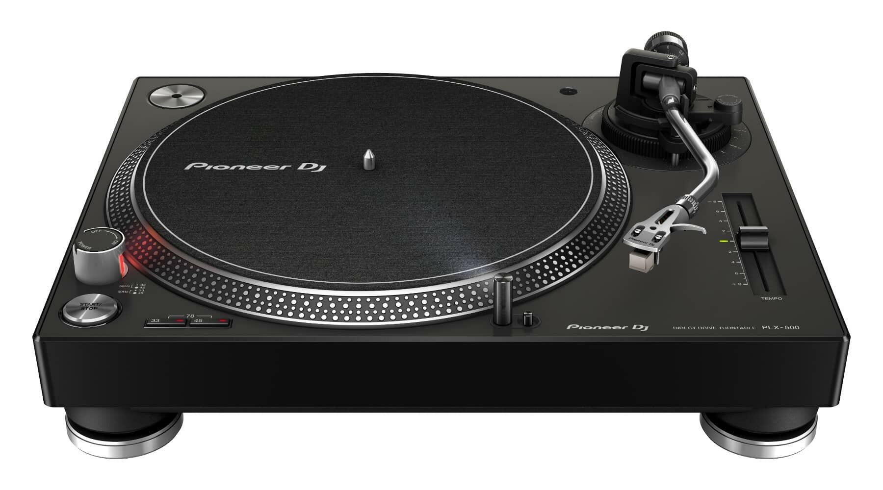 Pioneer DJ PLX-500-K DJ turntable front angle