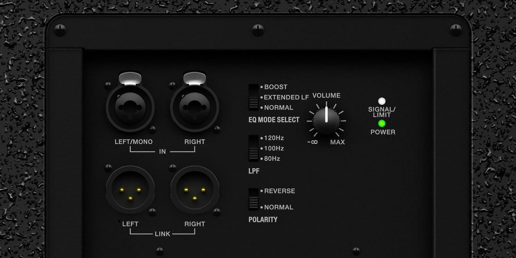 Pioneer DJ XPRS1152S Professional Subwoofer controls