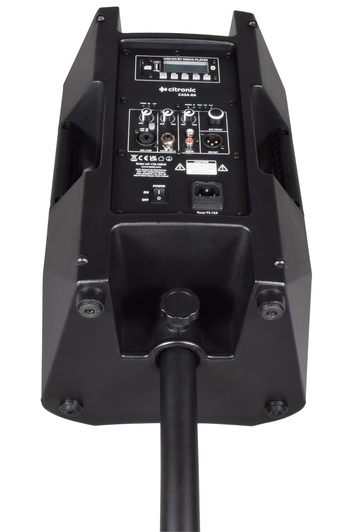 Citronic CASA-8A active loudspeaker on pole