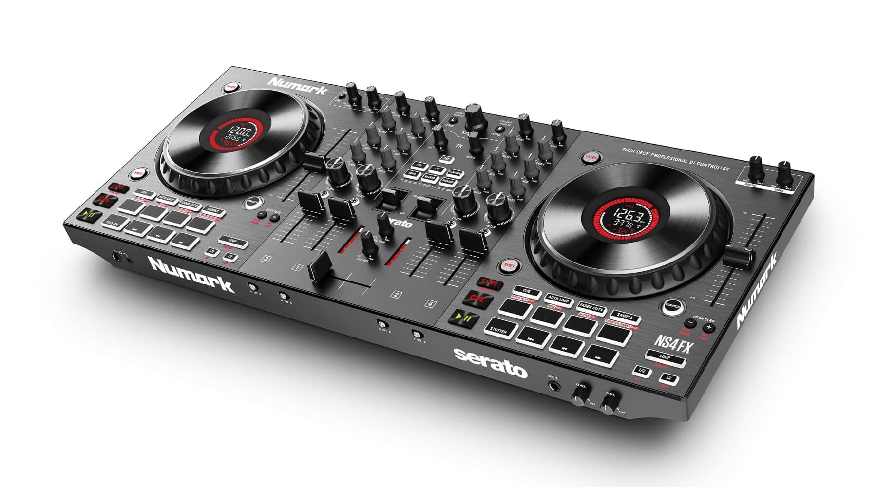 Numark NS4FX DJ controller left angle