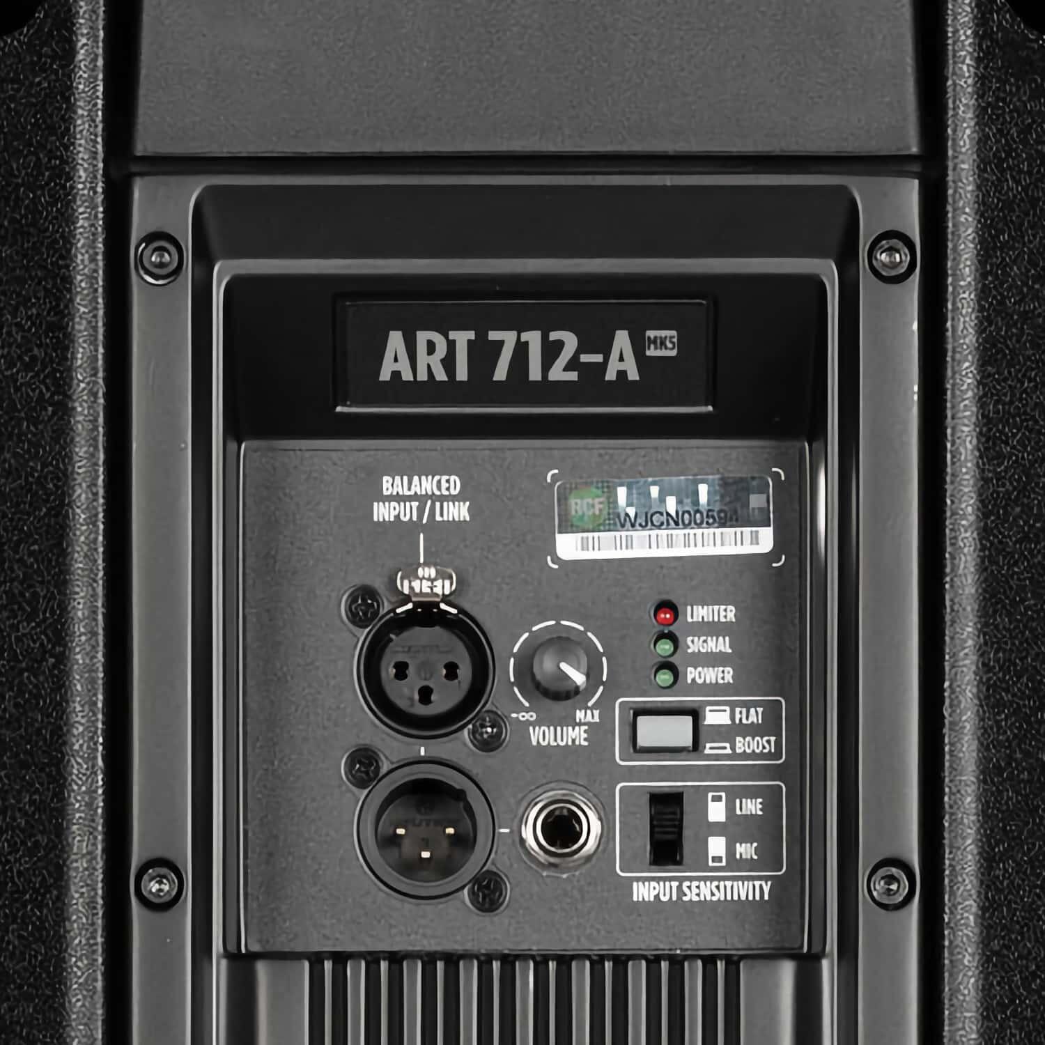 RCF ART 712-A MK5 Active Two-Way Speaker inputs