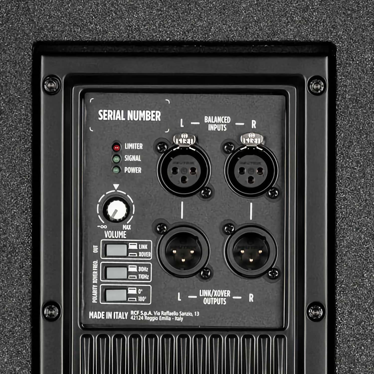 RCF SUB 705-AS MK3 active subwoofer inputs