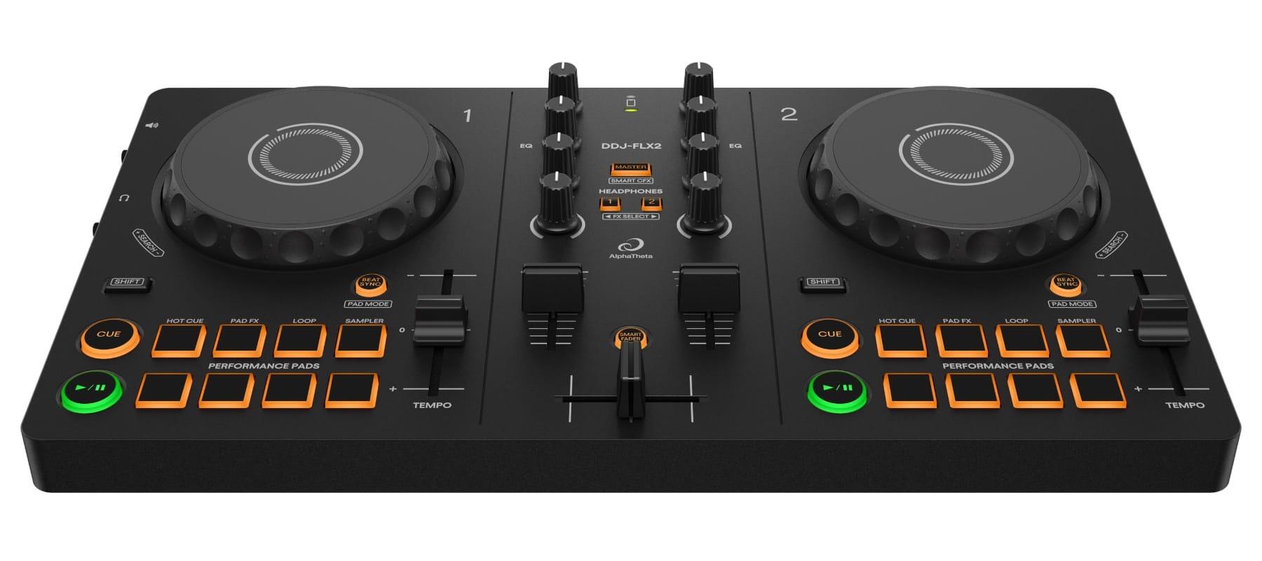 AlphaTheta DDJ-FLX2 front angle