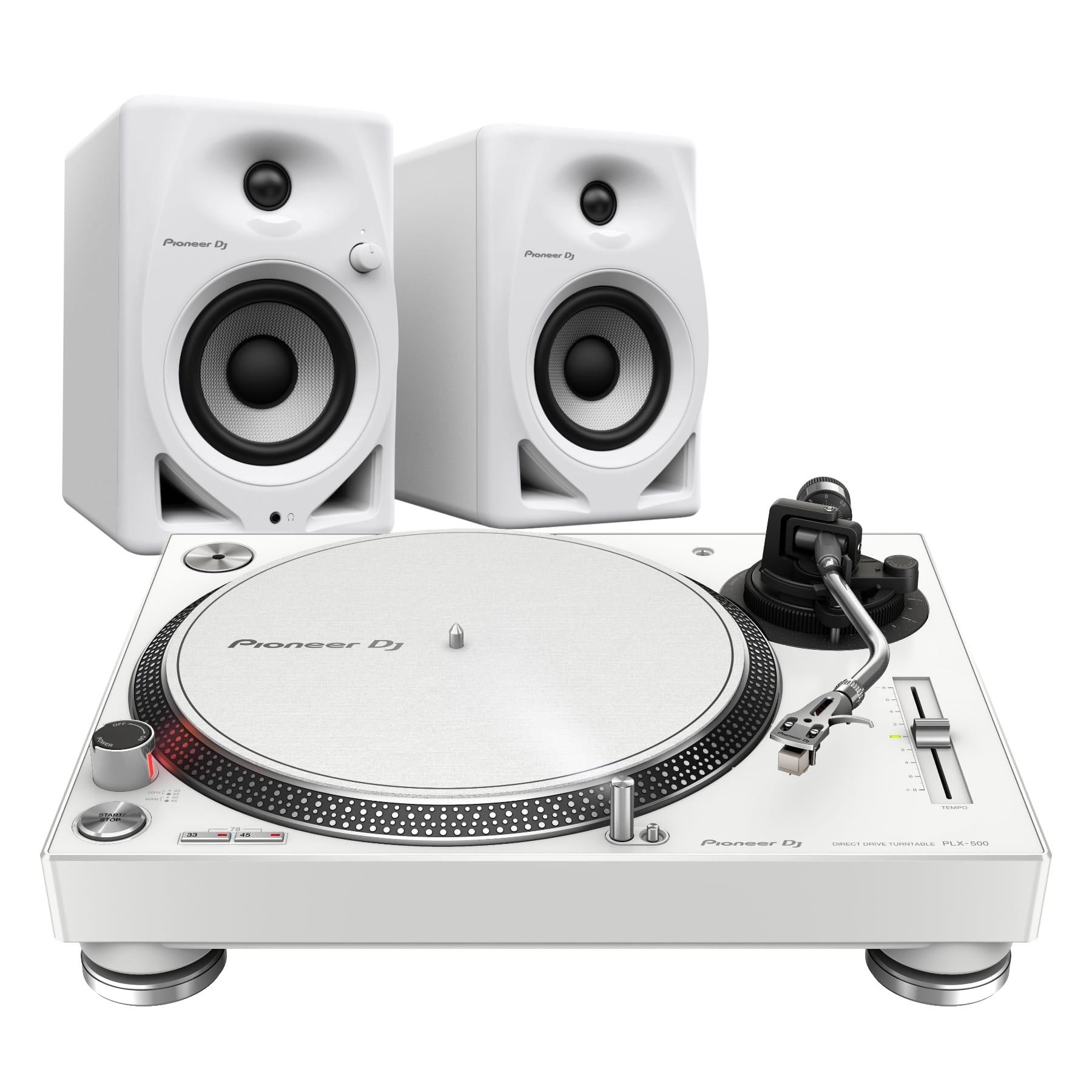 Pioneer DJ PLX-500-W & DM-40D-W Package
