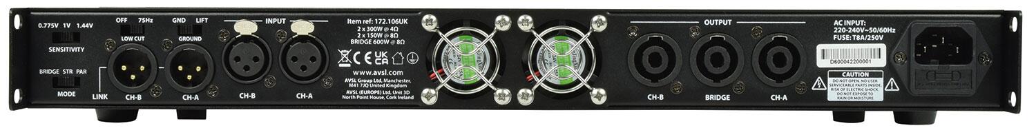 Citronic D600 Class-D Amplifier rear