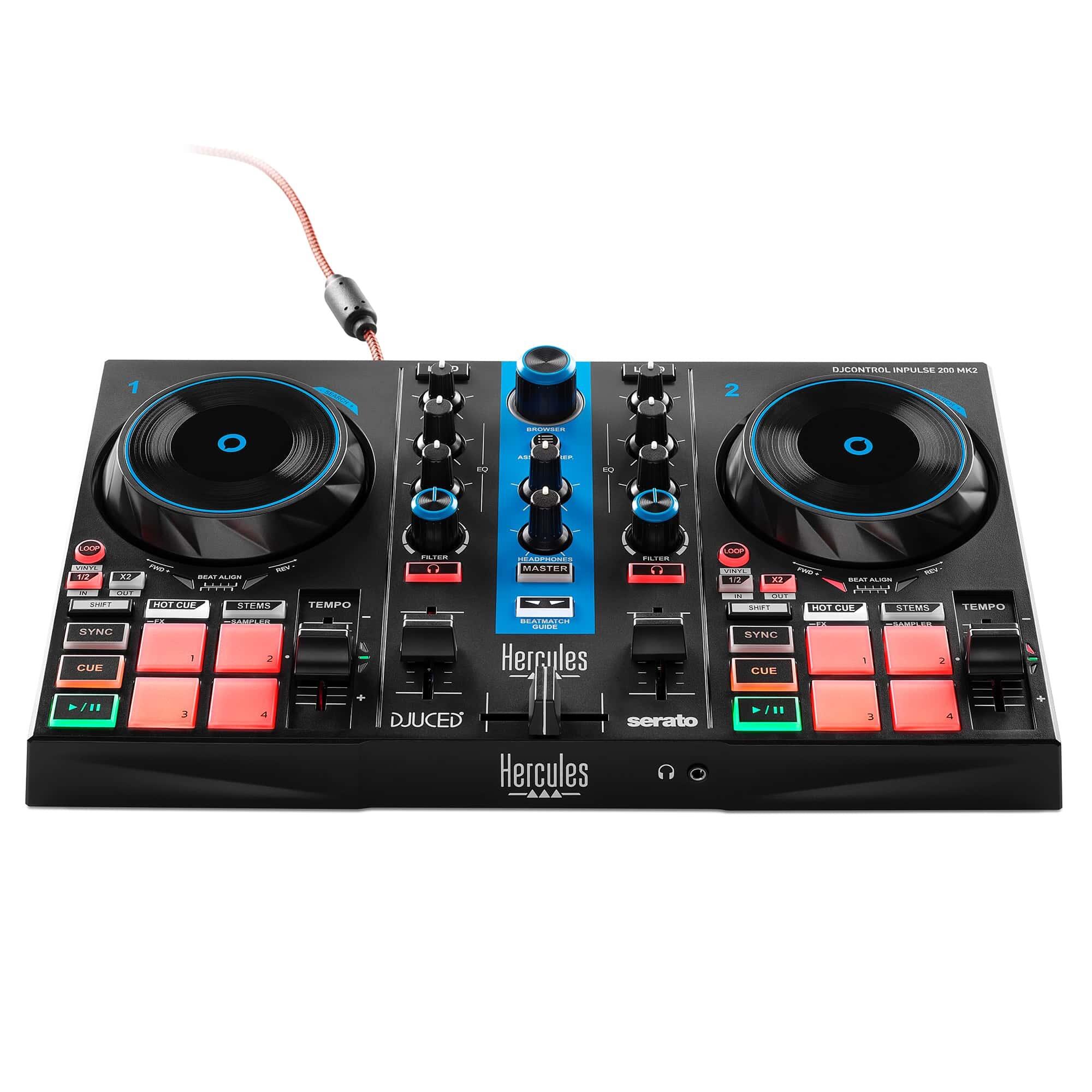 Hercules DJ Control 200 DJコントローラー Hercules DJ Control Inpulse 200 MkII (Blue Edition) : Amazon.co.uk