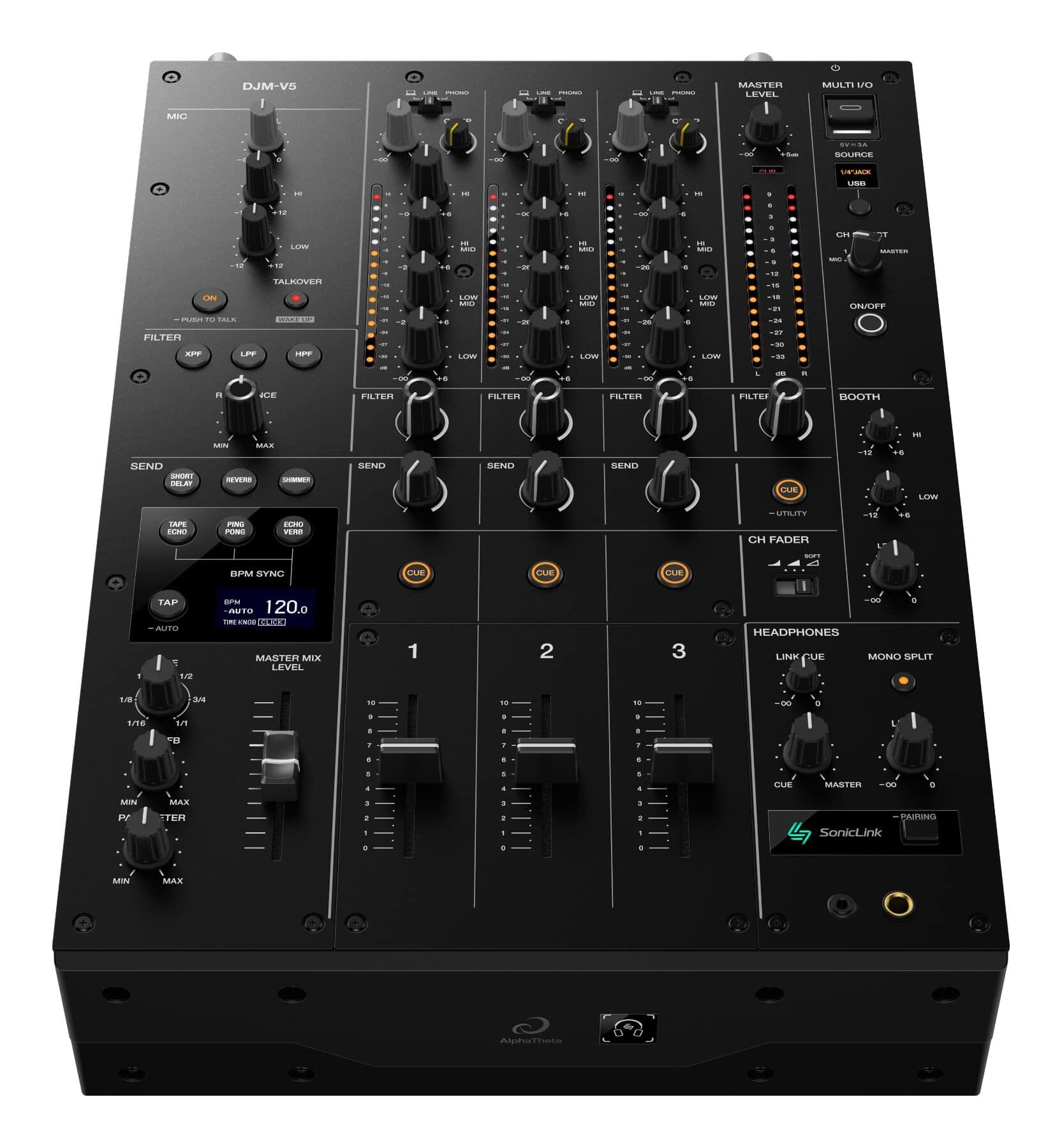 AlphaTheta DJM-V5 front angle