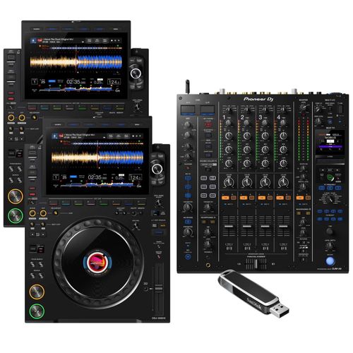 AlphaTheta CDJ-3000X & DJM-A9 1TB USB Package