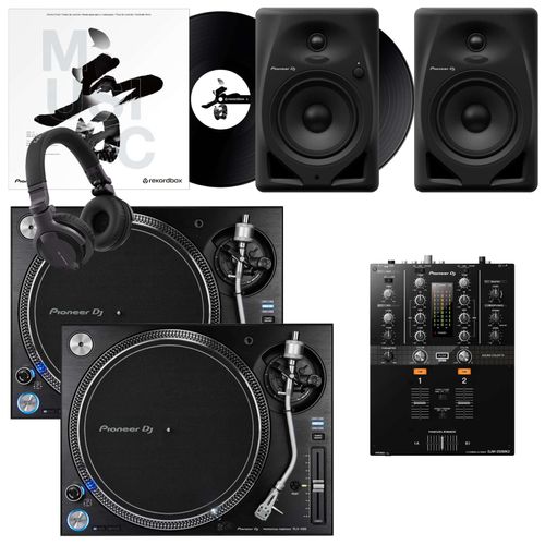 【3点セット】PioneerDJ PLX-500-w 2台＋DJM-250MK2 Pioneer DJM-250MK2 DJ Mixer, (2) PLX-500K Turntables Package